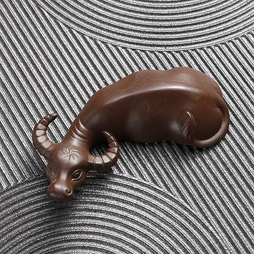 Figura creativa de ganado de arcilla morada para mascotas, accesorios de ceremonia de té hechos a mano para el hogar y decoración de mesa de té (B)