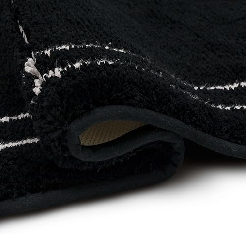 Miniatura 8 de Mohawk Home Corona - Tapete de baño geométrico casual negro de 1 pies 5 pulgadas x 2 pies, perfecto para baño