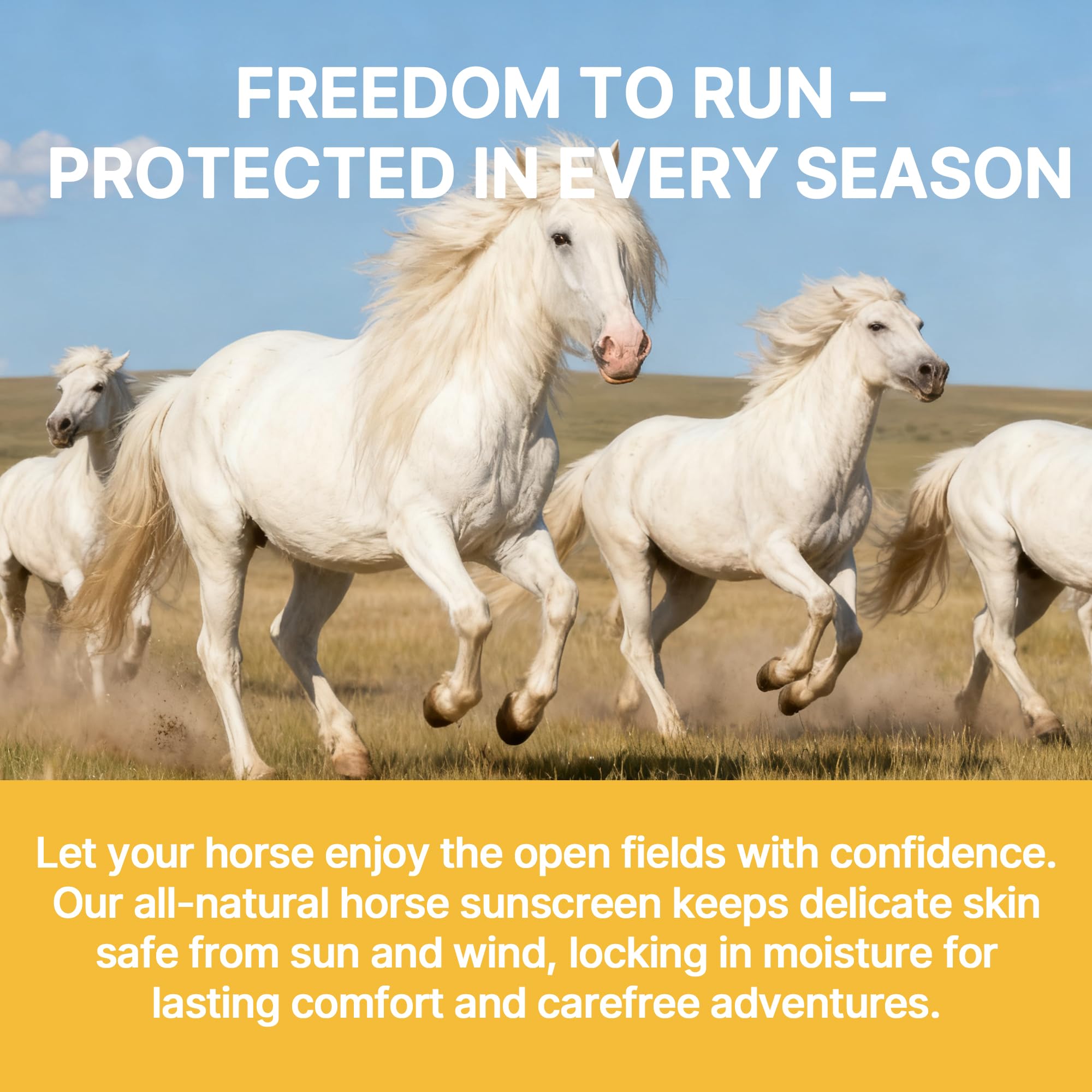 Protector solar de caballo para nariz y piel rosa sensible, protector solar natural para caballos con óxido de zinc no nano, protege contra quemaduras solares, quemaduras por viento y sequedad