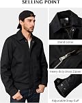 WenVen Veste militaire de coton de printemps casual homme léger multi-pochette en manteau extérieur