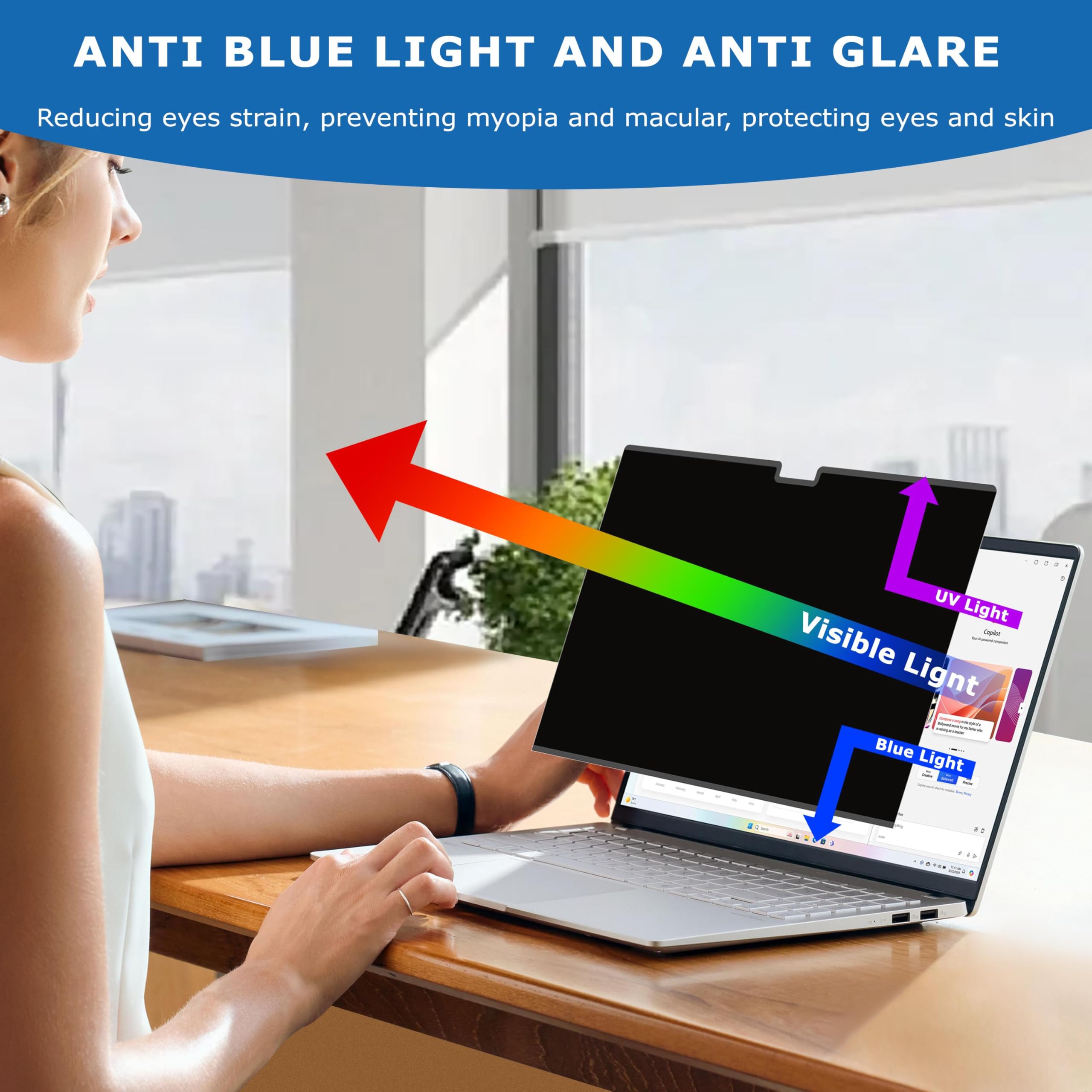Schermo privacy magnetico per MacBook Pro 14 pollici (2021-2025, M1, M2, M3, M4, M5, Pro, Max), filtro privacy rimovibile per laptop e protezione anti abbagliamento della luce blu