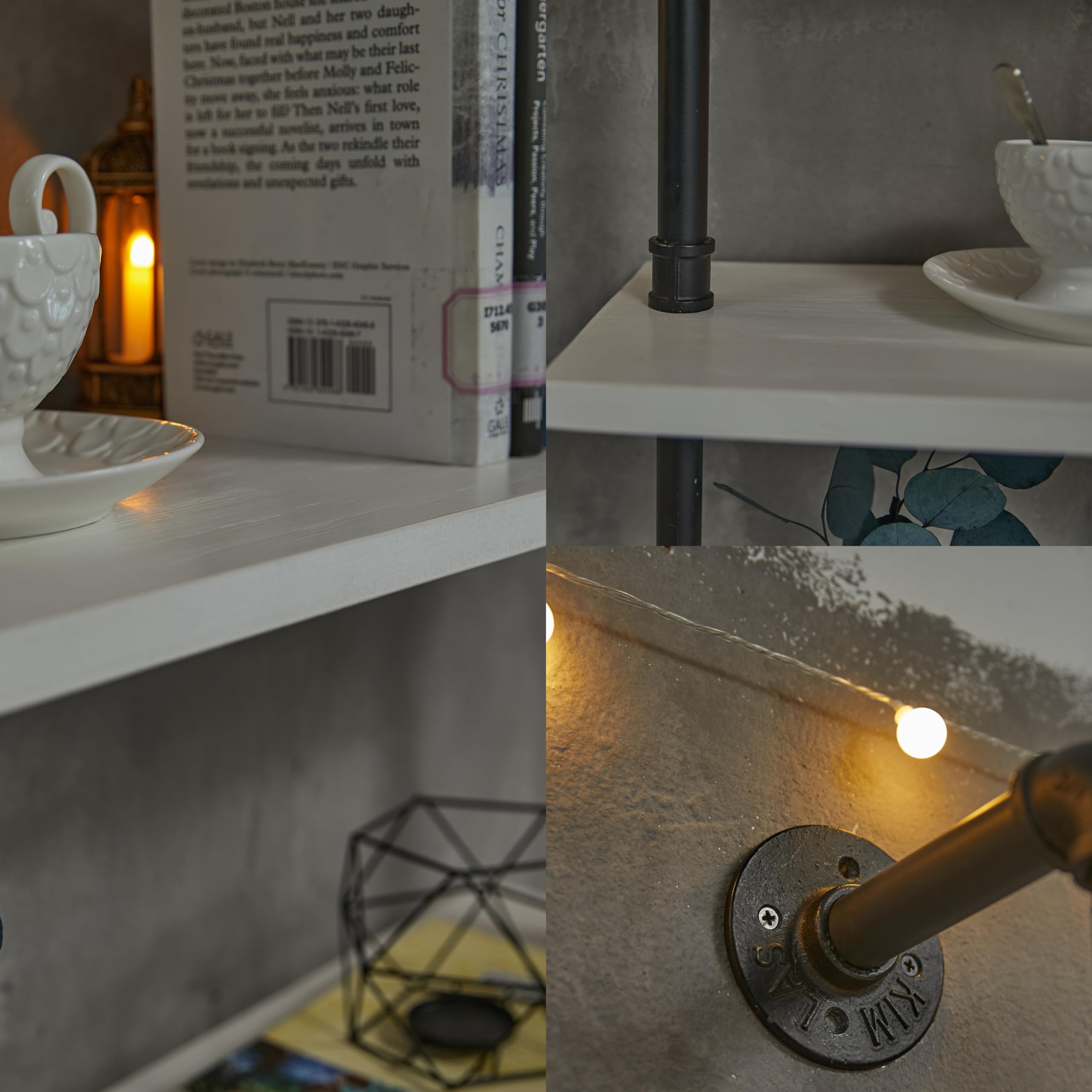 Amazon.com: HDDFER Industrial Pipe Shelving Rustic White Pipe Wall