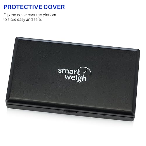 Miniatura 5 de Smart Weigh Báscula digital de bolsillo, precisión de 35.27 oz x 0.00 oz, ideal para joyas, alimentos, hierbas y medicinas, plataforma de acero