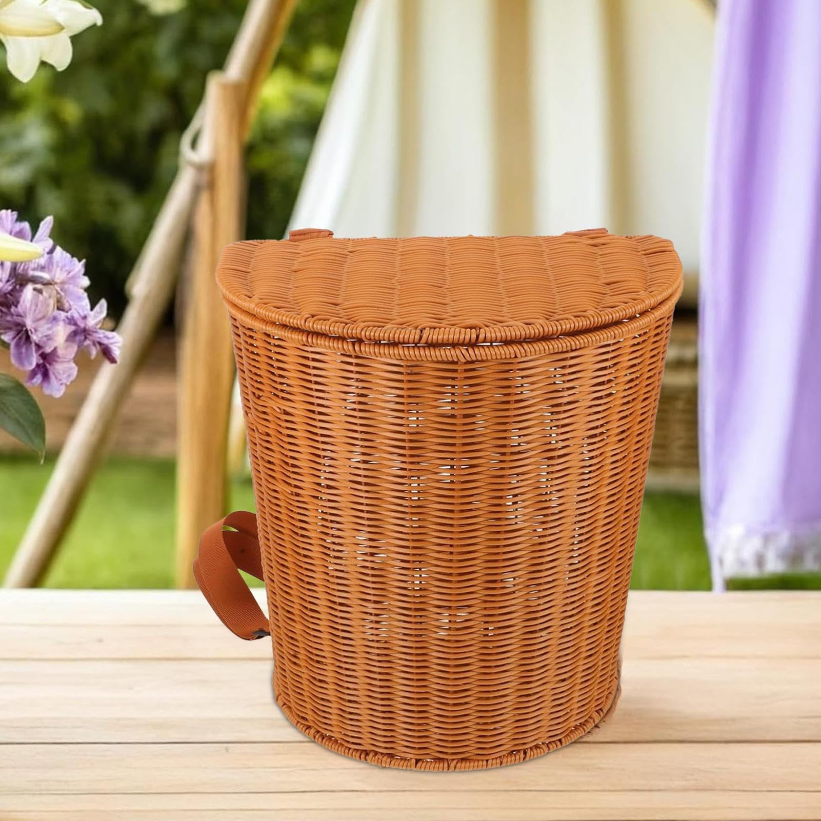 Cesto da Picnic con Cinghie per Trasporto e Spazio Interno | Portatile Zaino da Picnic e Cesto per la Spesa Per Outdoor Spiaggia Viaggio Shopping Giardinaggio Casa Appartamento Cucina