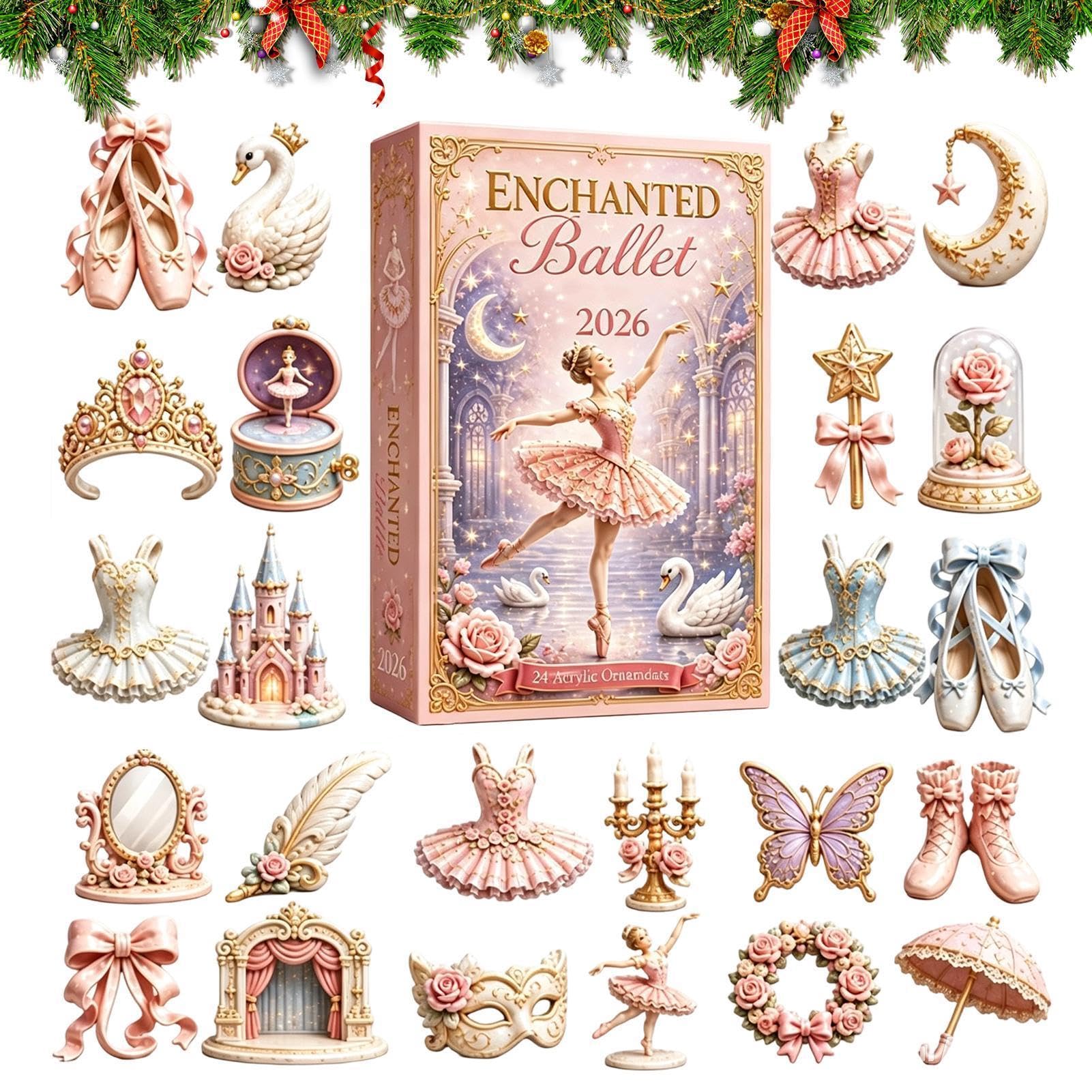 Enchant Ballet Advent Calendars - 24 Days Acrylic Dancer Advent Gift