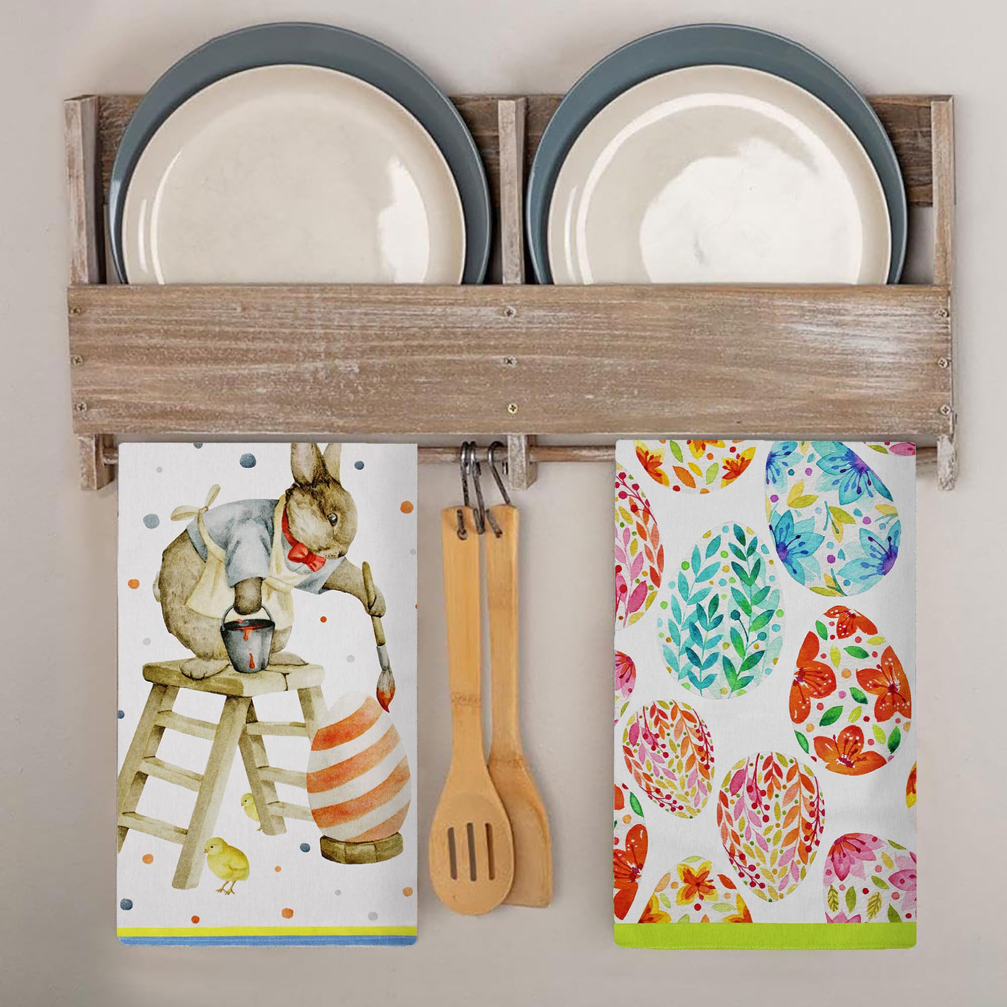 2 Strofinacci Da Cucina Pasqua - Asciugamani Cotone 43x66 Cm Decorativi - Foto 3