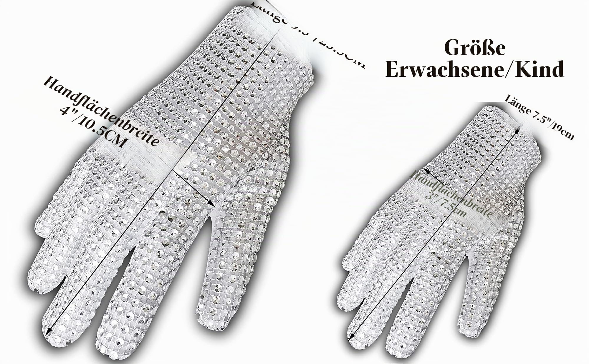 Michael Diamond Handschuh für Kinder Fans Strass Handschuh Punk Rock MJ Handschuhe Weihnachtsgeschenk
