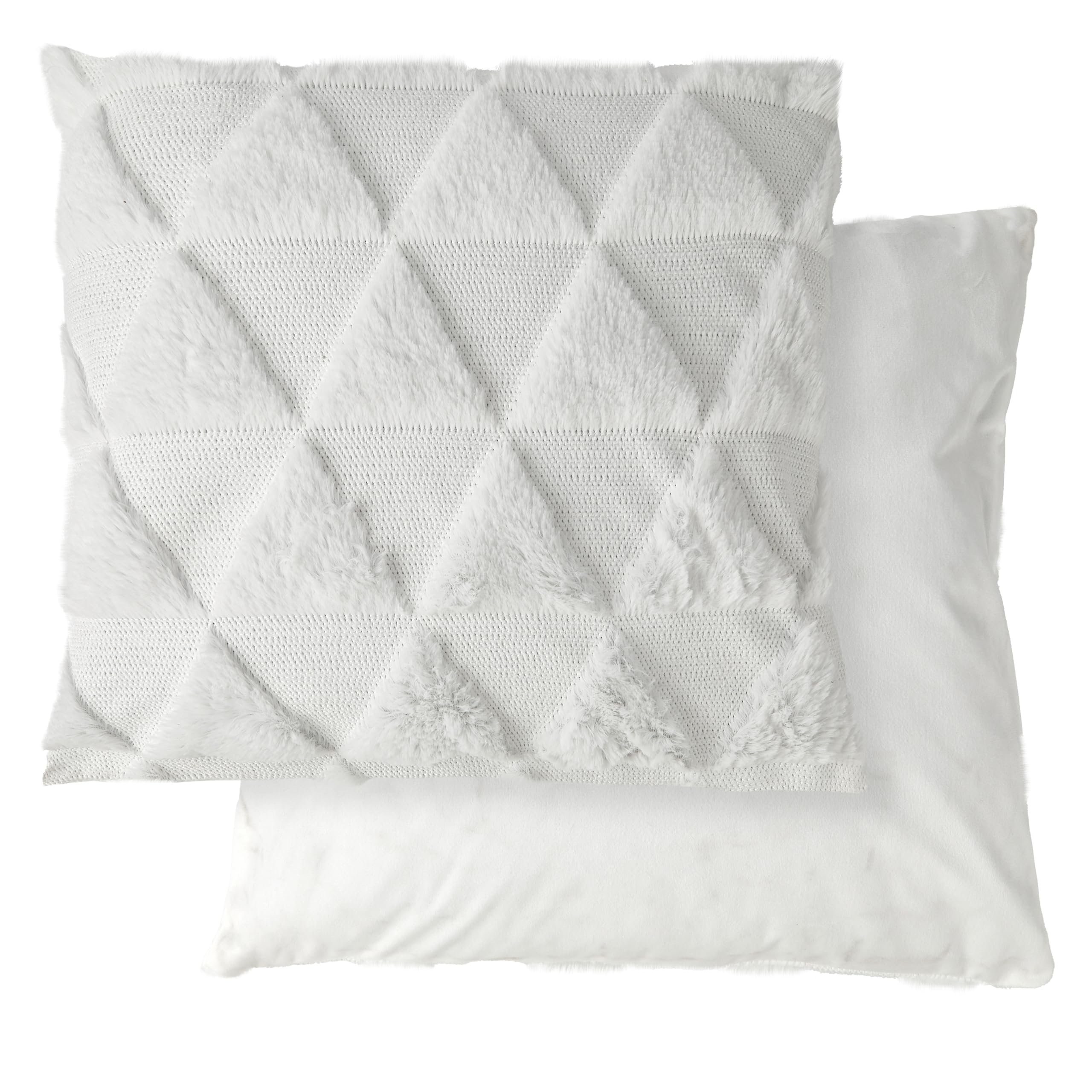 Emma Barclay Nyla Soft Touch Geometric Tufted Cushion Cover (White), 43 x 43 cm (Pack of 1)