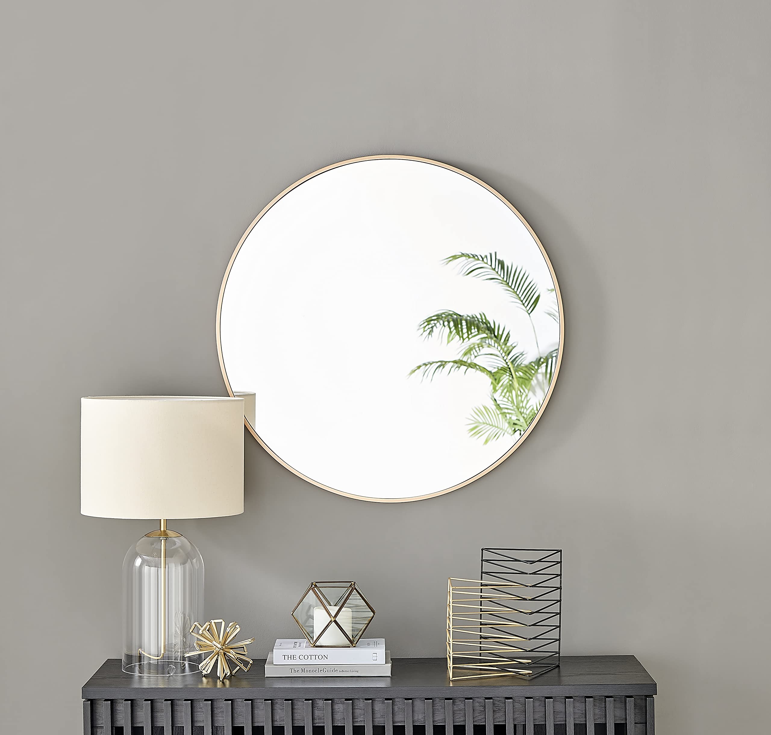 Furniturebox UK Emma 80cm Round Gold Metal Wall Mirror for Living Room & Hallway โ image 1