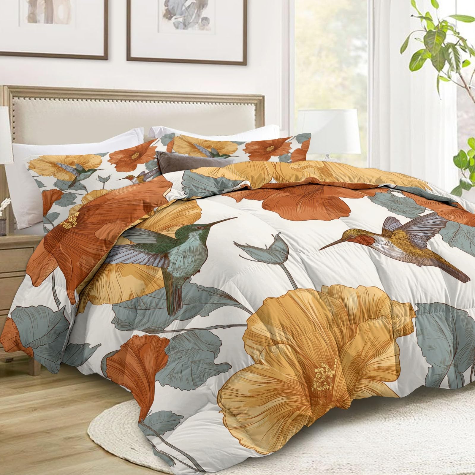 Piumone alternativo per letto super king size, piumone trapuntato reversibile per tutte le stagioni, traspirante, leggero, anallergico e lavabile in lavatrice (260 x 220 cm, bianco)
