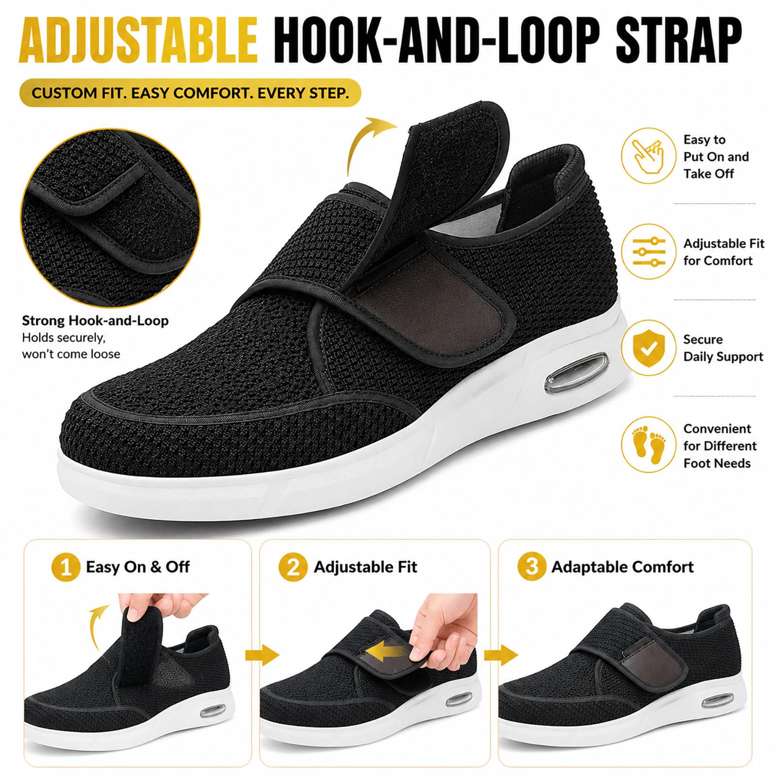 Genérico Zapatillas Ortopédicas Diabéticas Hombre Mujer