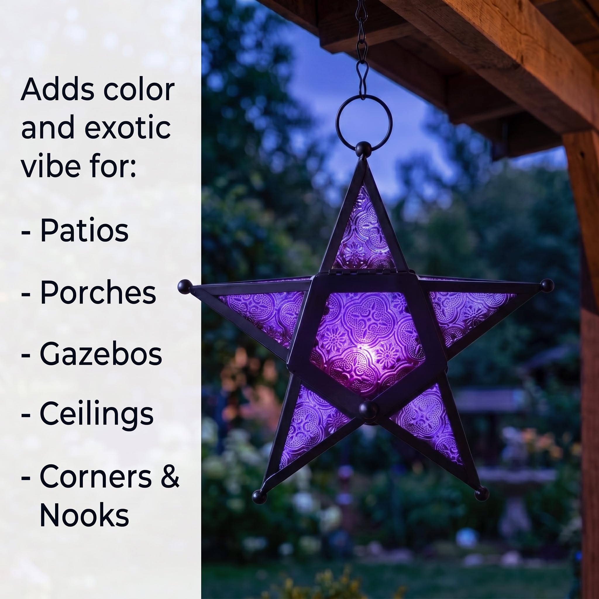 Lot de 2 lanternes décoratives en forme d'étoile violette