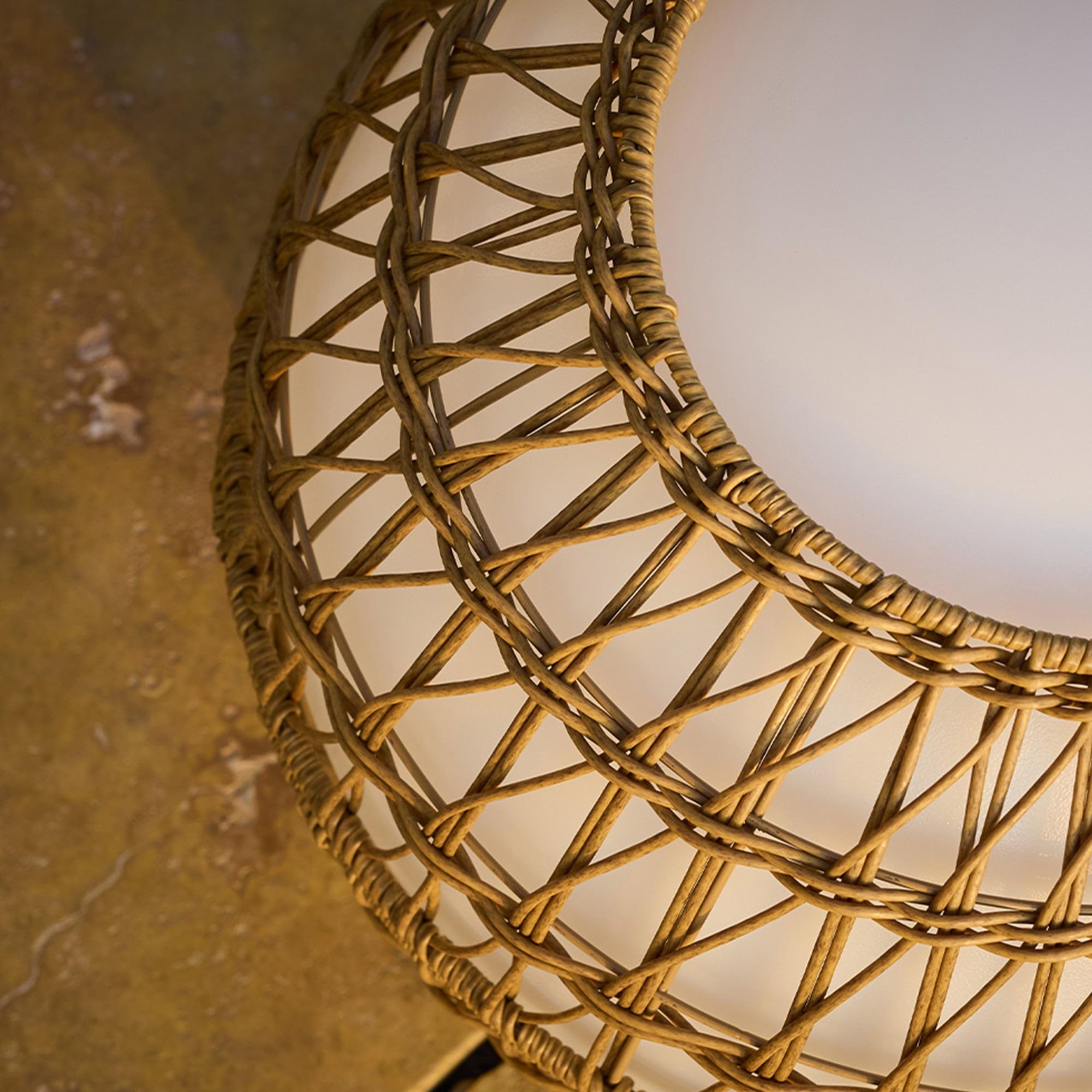 Sfera luminosa cablata con guscio poly rattan rimovibile per esterno LED bianco BOBBY W40 DRESS ∅40cm attacco E27