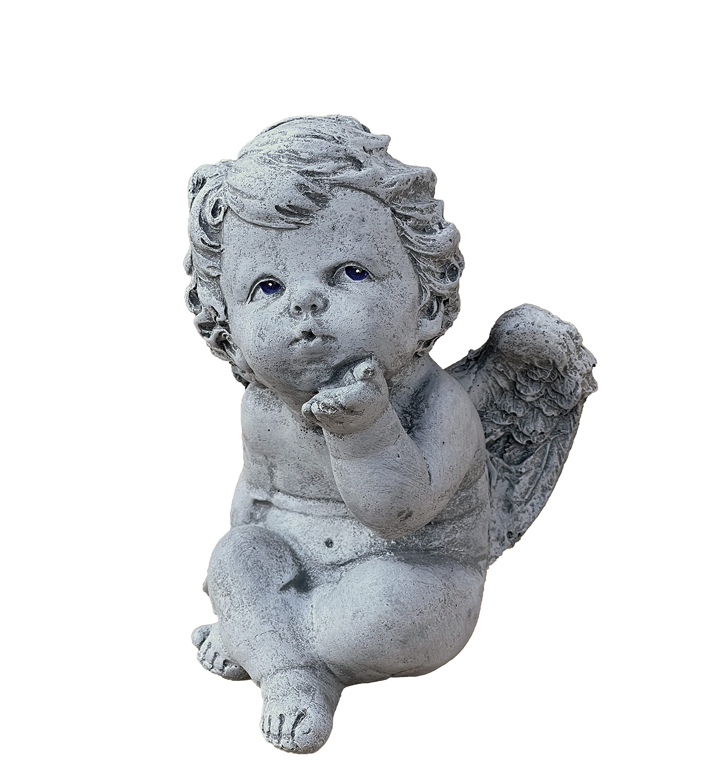Stone and Style Figurine petit ange en pierre coulée résistante au gel