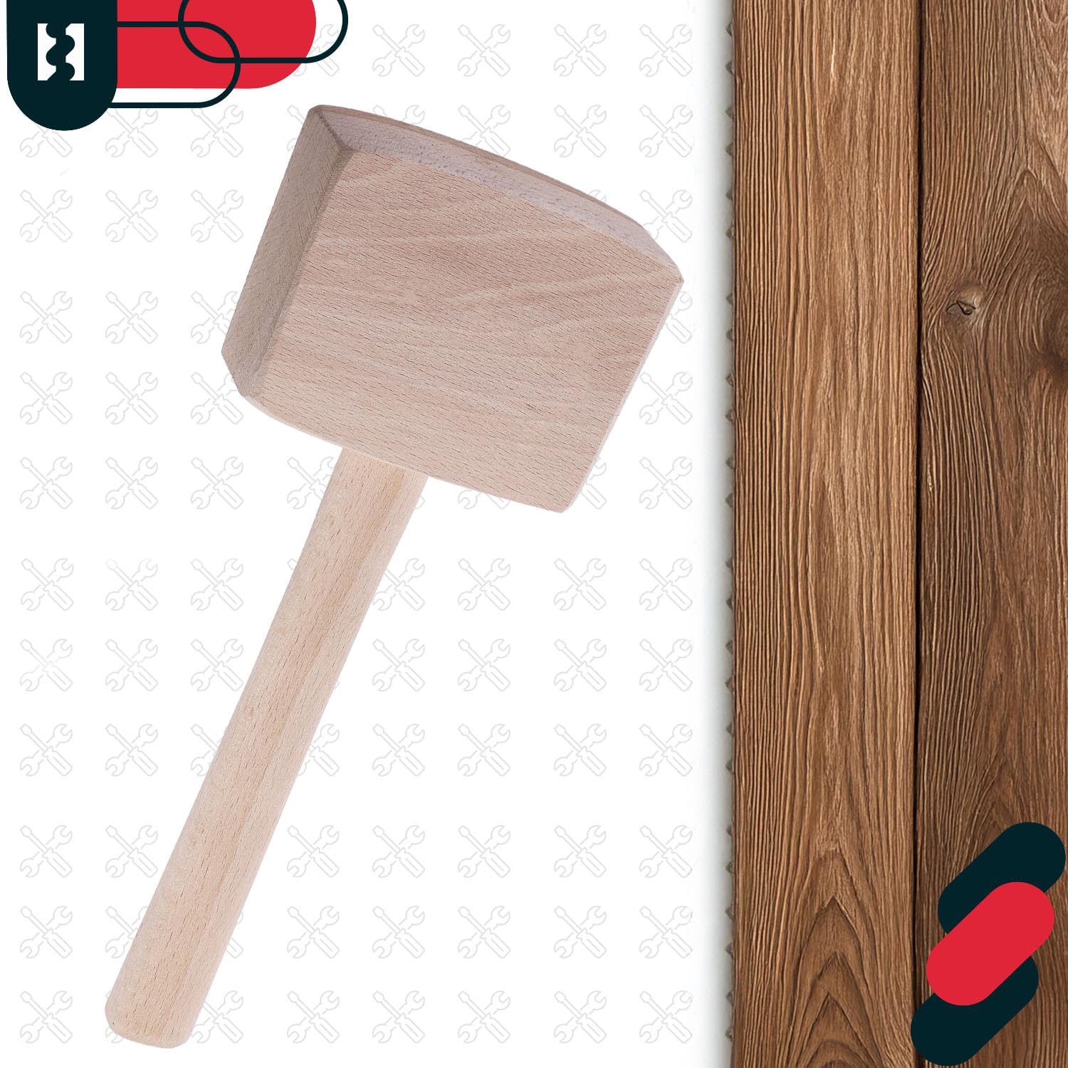 Kotarbau® - Marteau de menuisier - En bois de hêtre - Rectangulaire