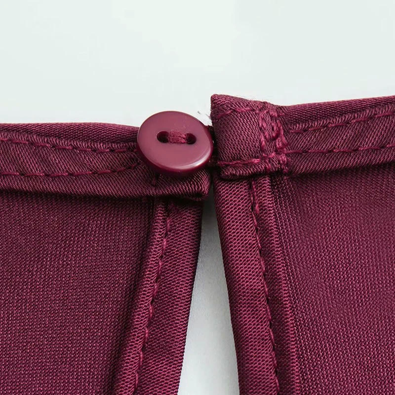 Vestito Donna Donne Elegenti Abiti di Texture in Raso Abiti da Donna Senza Maniche Estate Femminile Eleganti Abiti da Donna di Moda Chic Elegante-Vino Rosso-l