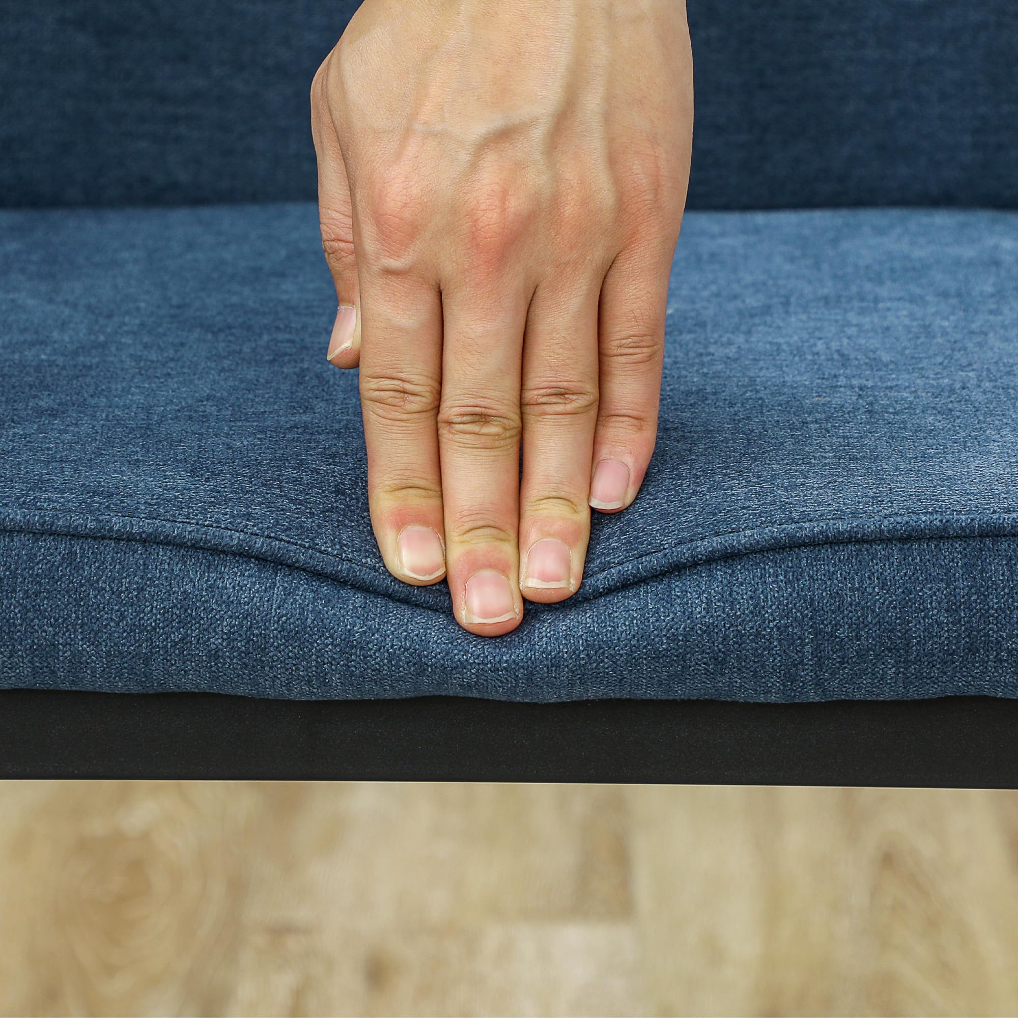 HOMCOM Juego de 2 Sillas de Comedor Modernas Sillas de Cocina con Asiento Acolchado y Tapizado Respaldo Curvo Patas de Acero para Salón Dormitorio Azul