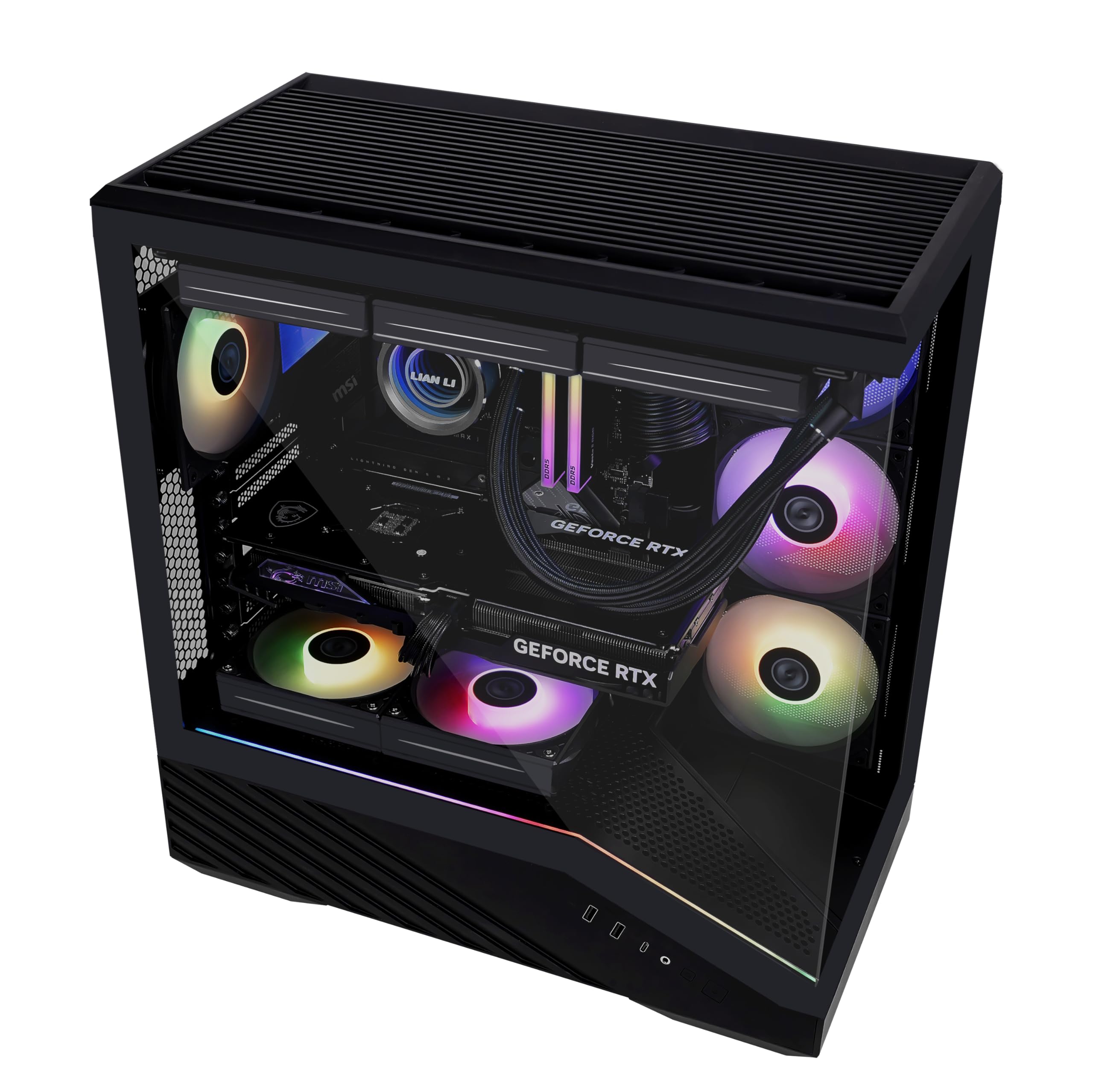 Amazon | Lian Li VECTOR V100 Black ピラーレス PCケース LED 