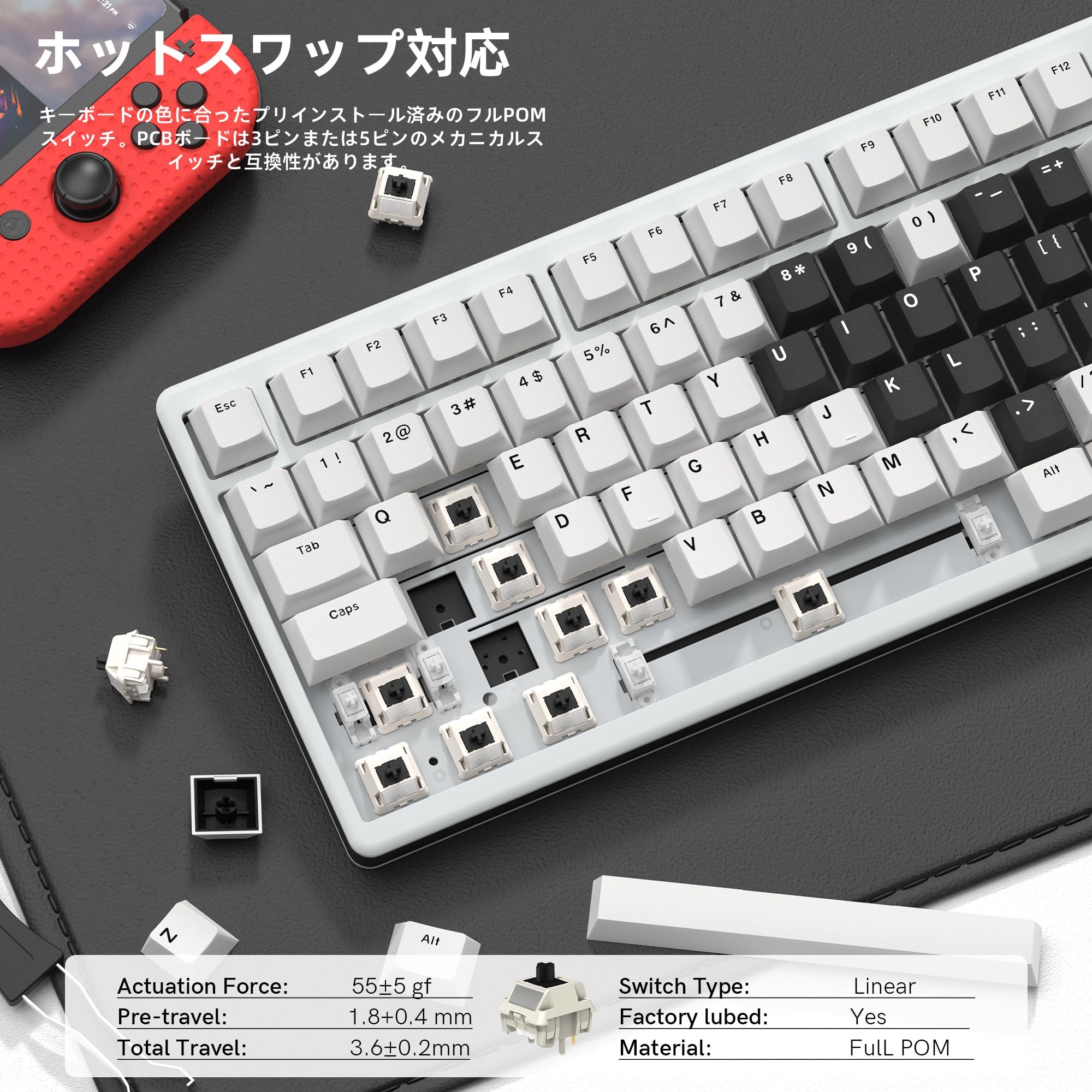 Amazon | Womier SK71 Pro ゲーミングキーボード 有線 メカニカル