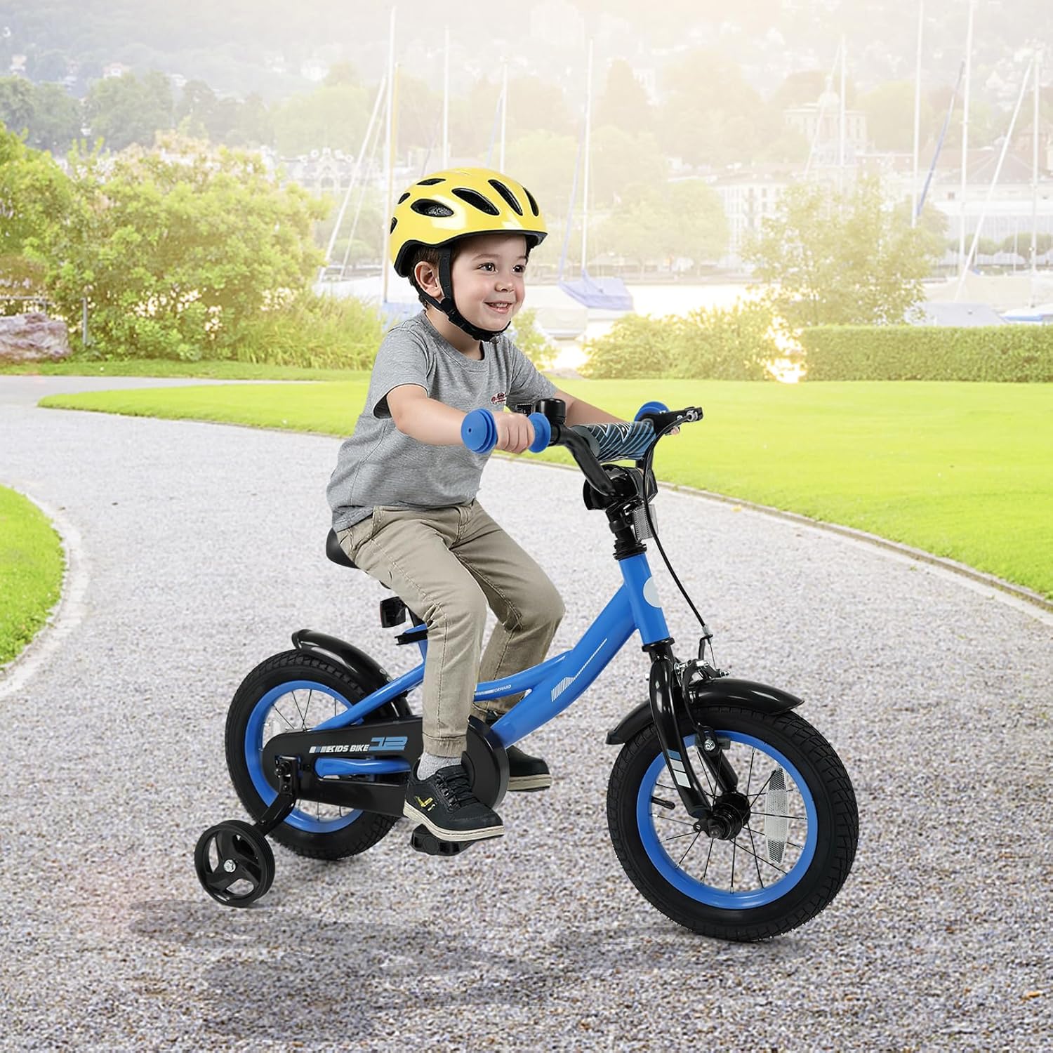 BABY JOY Kids Bike, 12 14 16 18 Inch Kids Bicycle for Boys & Girls Ages 3-8 Years, Toddler Bike with Removable Training Wheels, Dual Brakes, Adjustable Seat & Handlebar