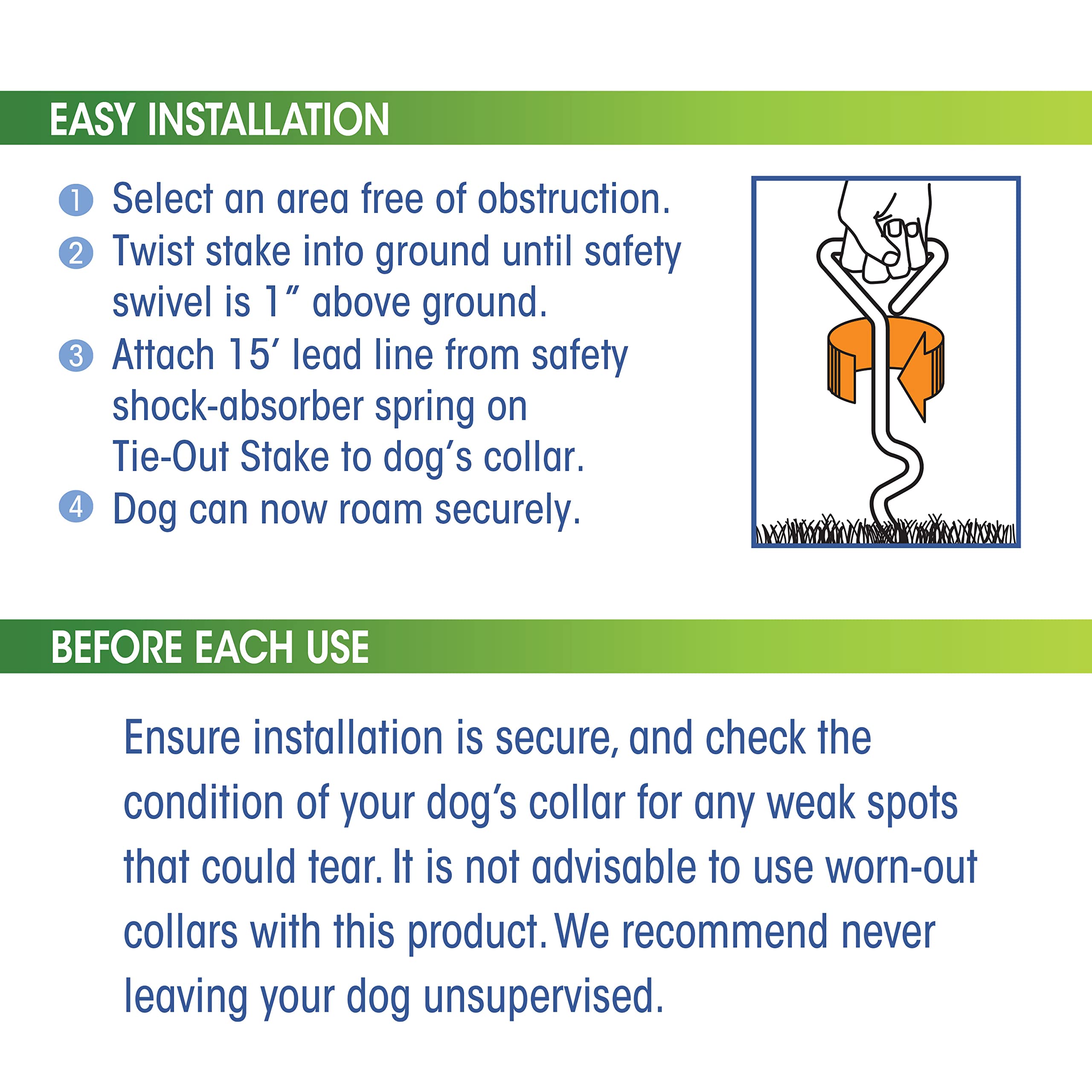 Four Paws Walk About Spiral Stake with 15-Foot Cable — alternate product view 3