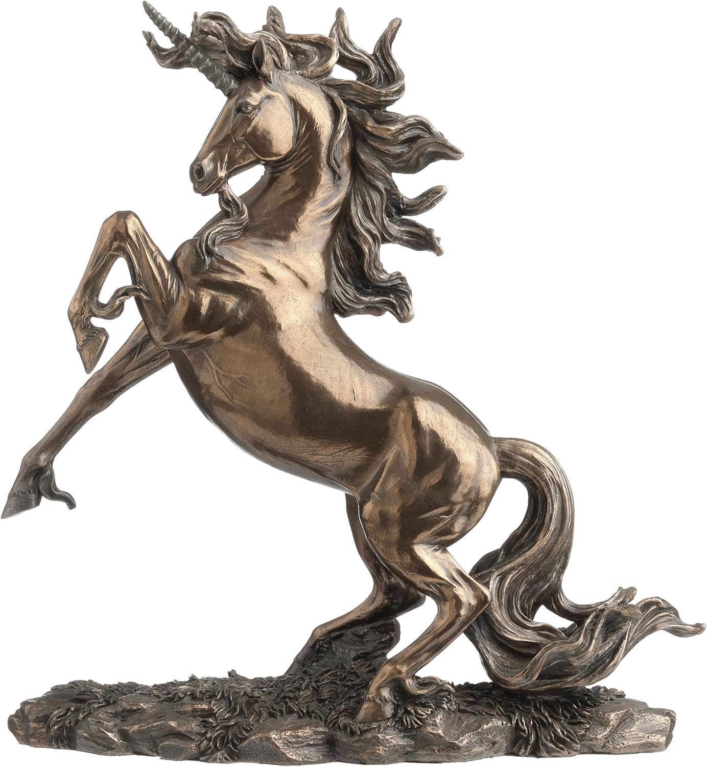 Veronese Design 11 3/4 Inch Rearing Unicorn Cold Cast Resin Bronze Finish Horse Sculpture