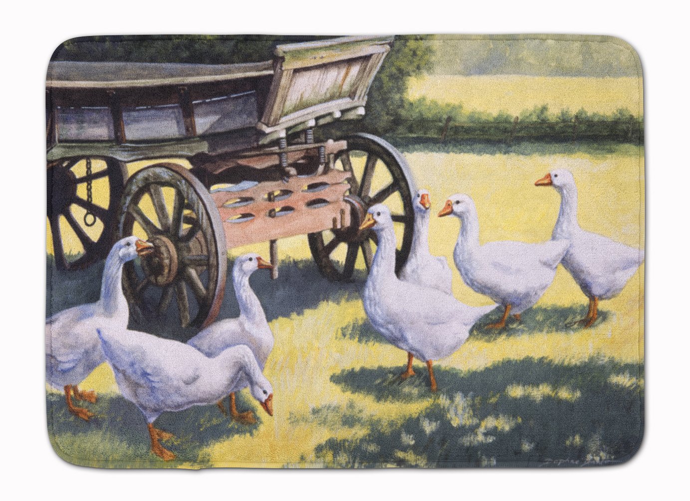 Caroline's Treasures BDBA0234RUG Geese by Daphne Baxter Machine Washable Memory Foam Mat, Bathroom Rug, Non-Slip Bath Mat, Durable Thick Washable Rugs for Kitchen, Bathroom Quick Dry, Decorative Artwo