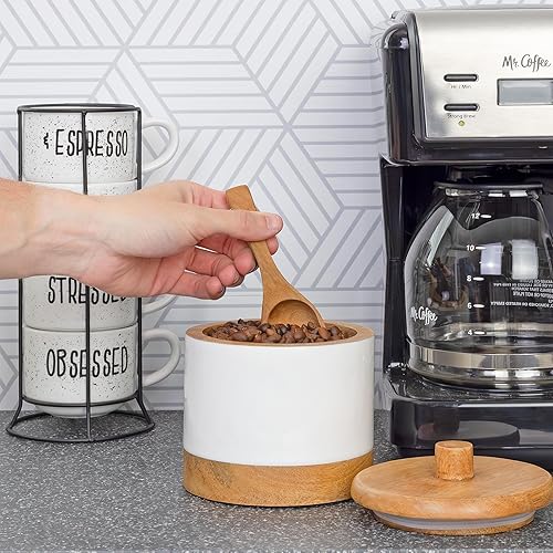 Miniatura 3 de AuldHome Design Botes de madera esmaltadamango (juego de 2) recipientes de cocina y almacenamiento de estilo rústico minimalista