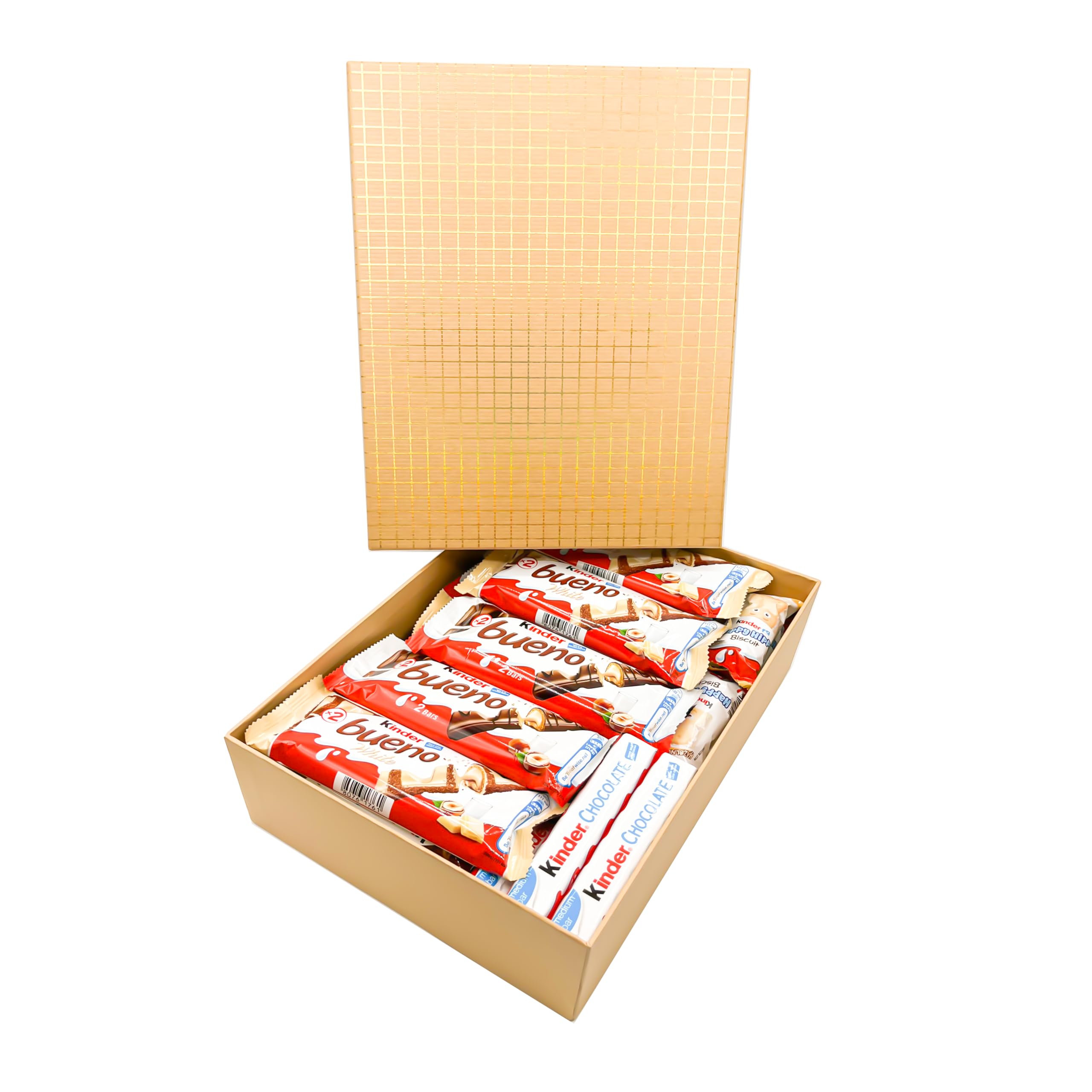 Chocolate Gift Box Kinder Bueno Hamper Verity Selection Box With Bueno Chocolate, Bueno White, Hippo Biscuits, Bar for All Occasions, Perfect for Christmas (24 Chocolates)