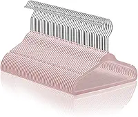Casafield 50 cabides de veludo para bebês - tamanho de 28 cm para roupas infantis - rosa claro