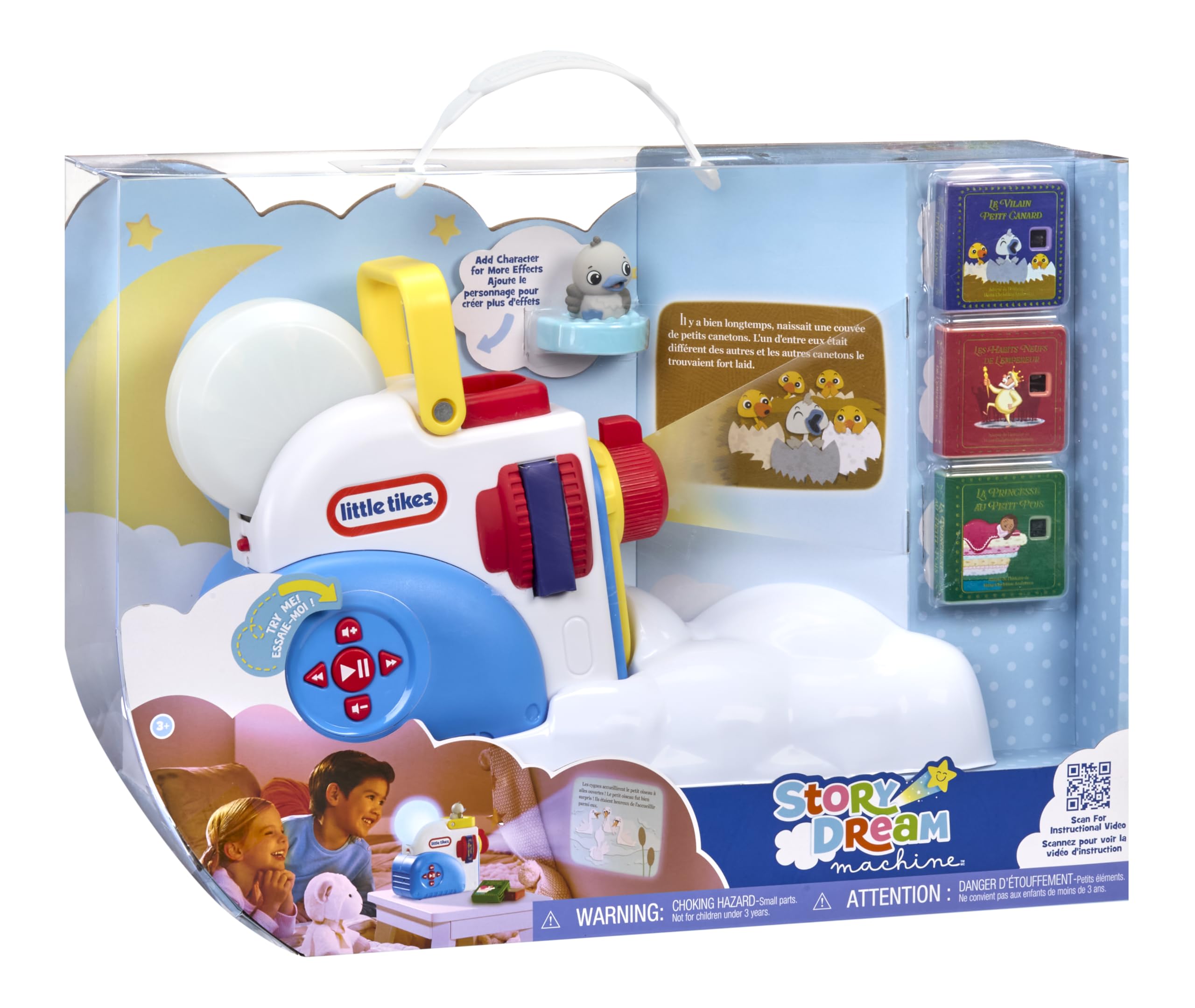 Little Tikes Story Dream Machine Starter Pack avec 3 Contes de Fées Classiques - Projecteur Audio, Lumineux et Sonore pour Enfants - avec 3 Histoires et 1 Figurine - pour Enfants Dès 3 Ans