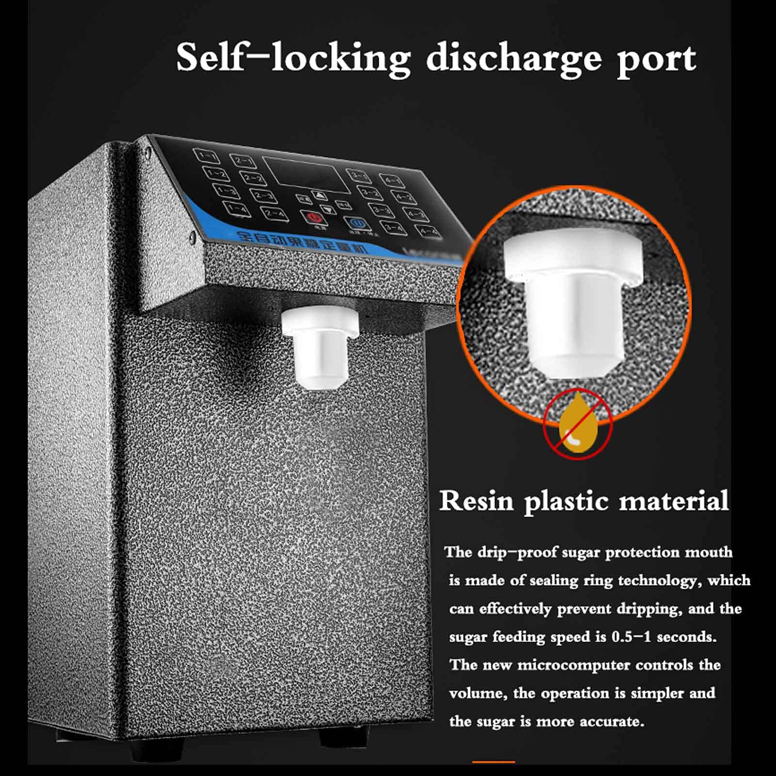 Dispenser Automatico di Fruttosio Commerciale Piccolo Distributore Automatico di Sciroppo, Attrezzatura per Negozio di tè al Latte, Temperatura Costante Stereo a 360°, 25x35x42cm
