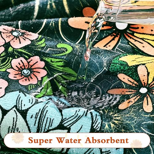 Miniatura 6 de ASPMIZ Paquete de 3 toallas de playa florales de gran tamaño con toalla de mano, toalla de cocina, toallas de baño altamente absorbentes para