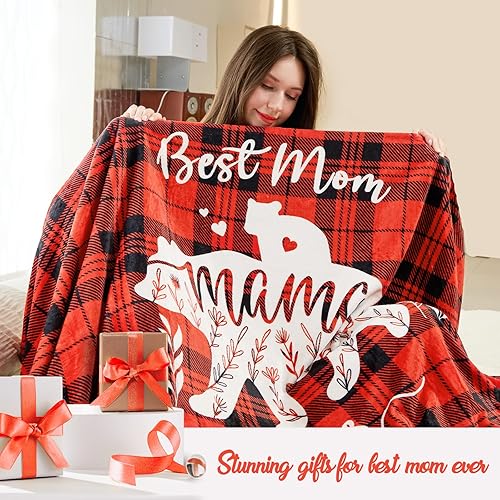 Miniatura 2 de Regalos para mamá de hija e hijo, manta con capucha para mamá osa, regalos de cumpleaños para la mejor mamá de la historia, Navidad, día de la