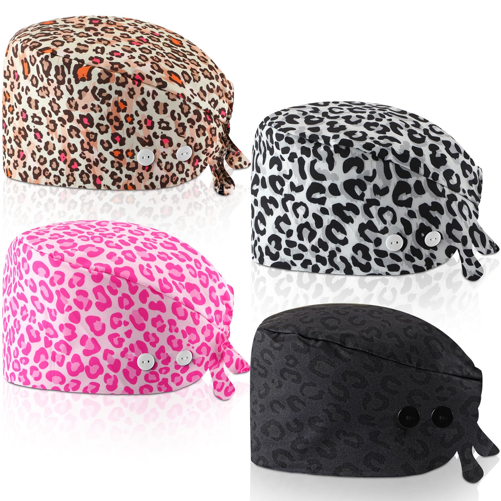Unittype 4 Pcs Nurse Scrub Caps Women