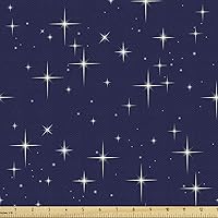 Vista 9 de Ambesonne The Yard, tela de mariquitas de The Yard, flores exóticas hibisco hawaiano follaje ilustración botánica flor de primavera, tela