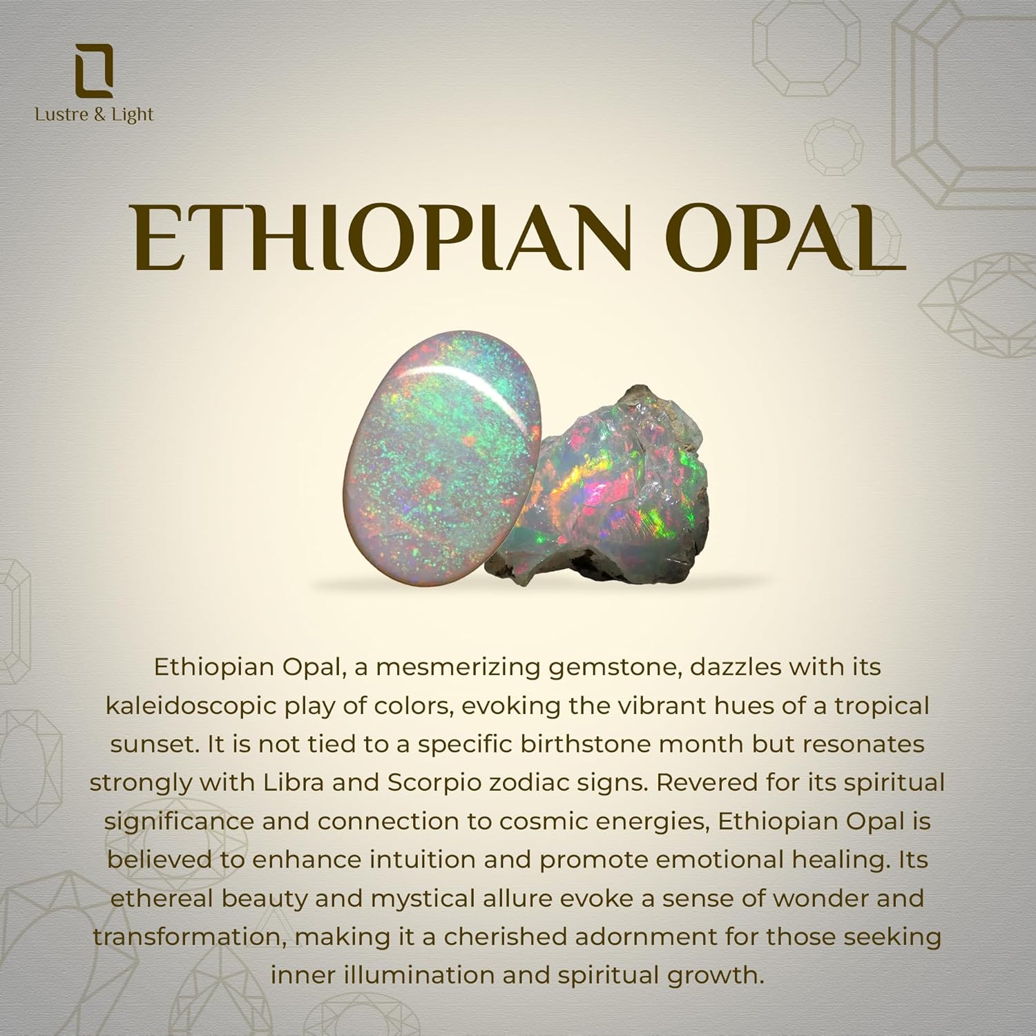 Natural Rough Shape Ethiopian Opal Slider Pendant Necklace for Women in Sterling Silver, October Birthstone Jewelry Gifts for Her Birthday, Christmas, Anniversary, Graduation - Image 5