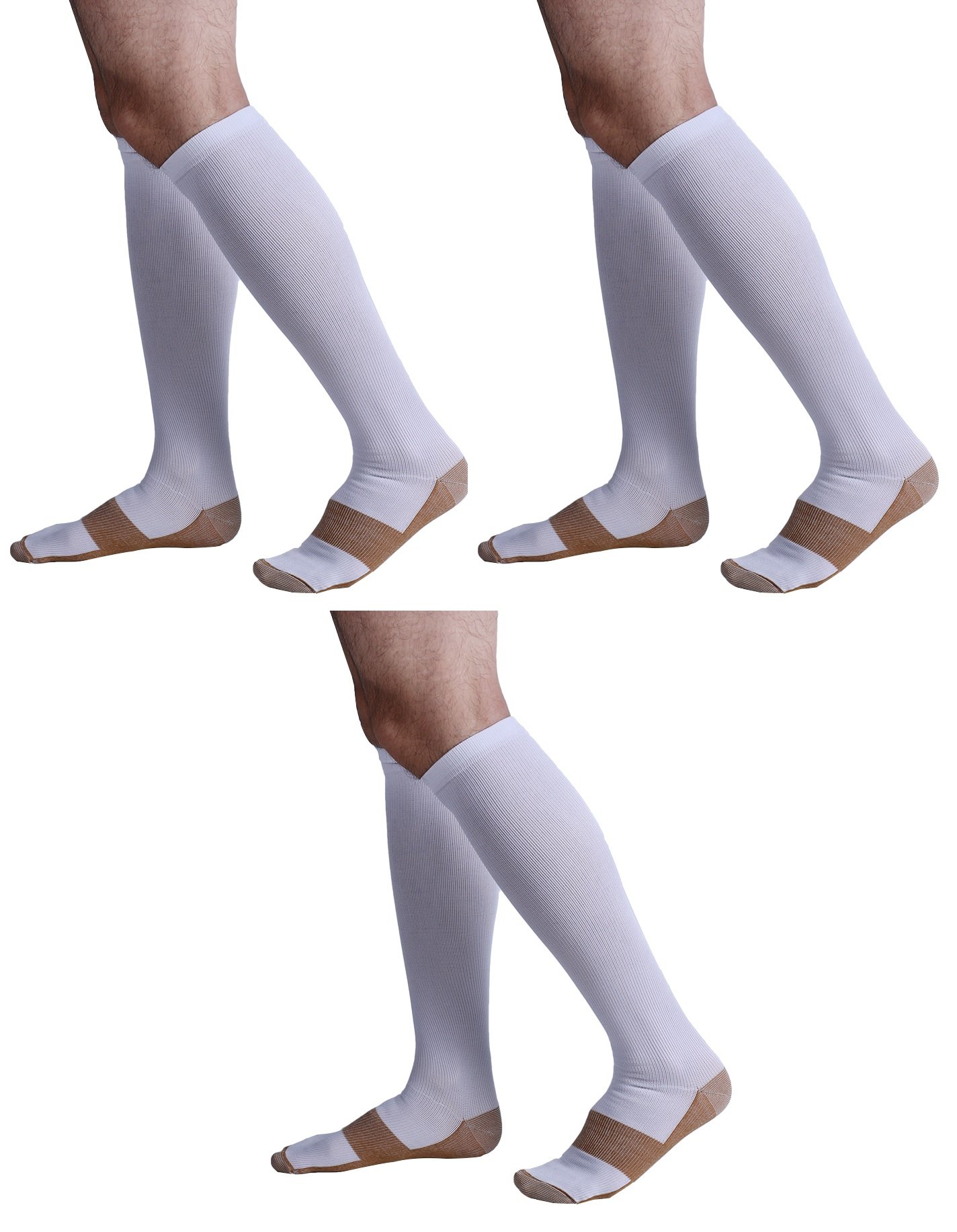 MojaSportsGraduated Compression Support Socks (3 Pair) Men Women Sports Medical