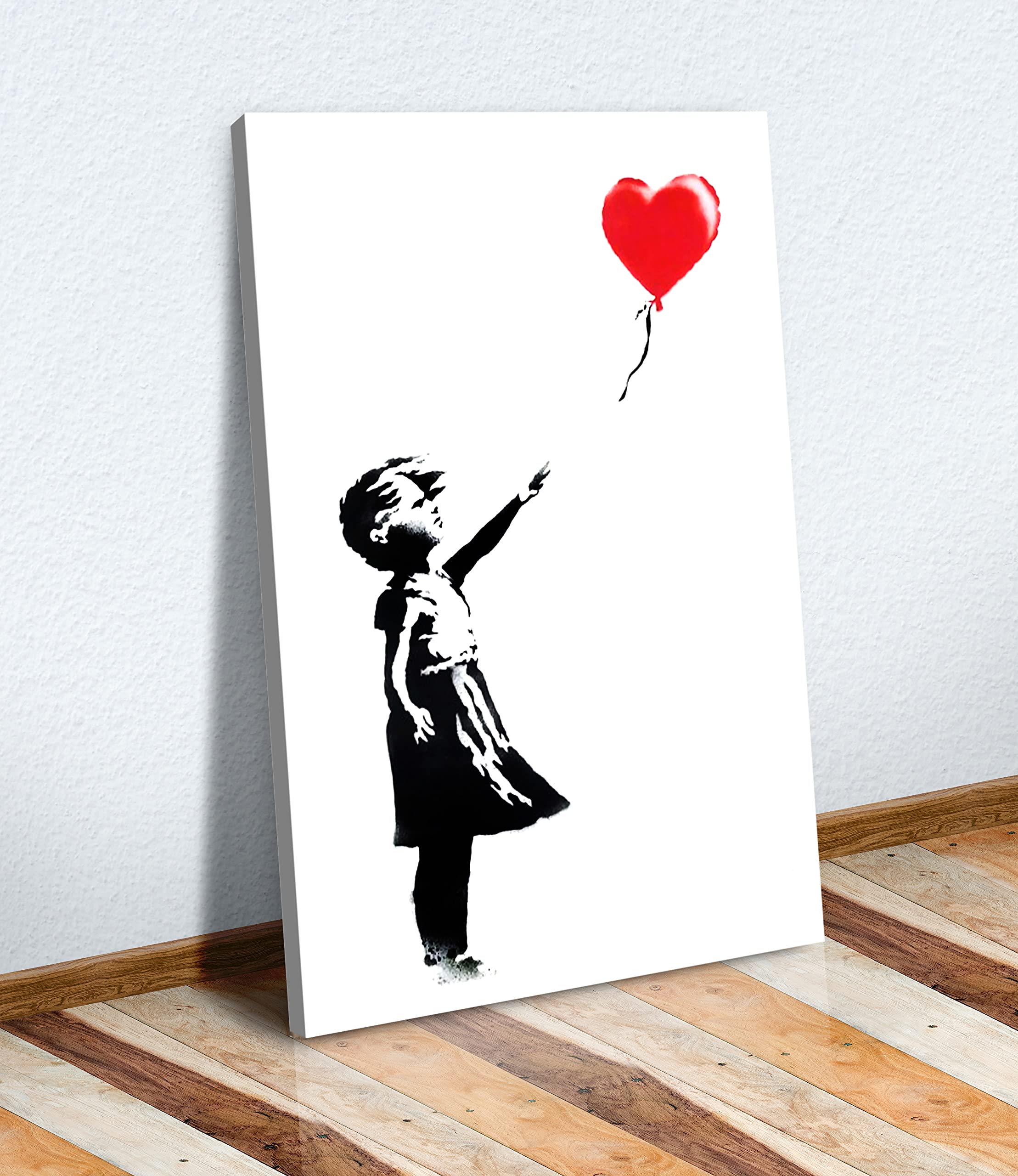 CANVAS WALL ART BANKSY BALLOON GIRL SOTHEBYS GRAFFITI 30MM DEEP FRAMED PRINT XL OPTIONS (30in x 20in / 76cm x 50cm)