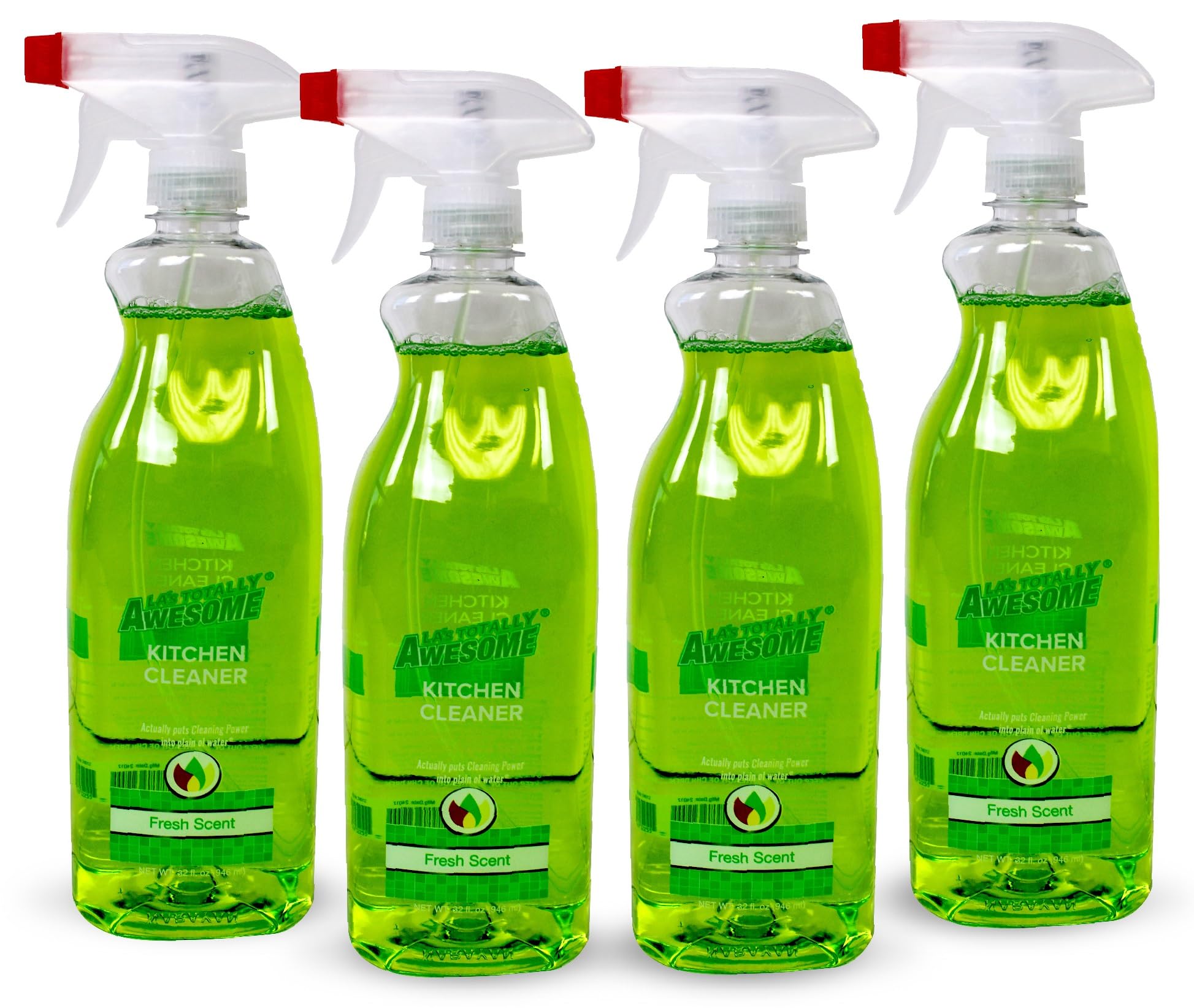 La's Totally Awesome Daily Kitchen Cleaner Spray, For Sink, Cooktop, Oven and more, Plant-Derived Formula, 32 Fl Oz (Pack of 4)