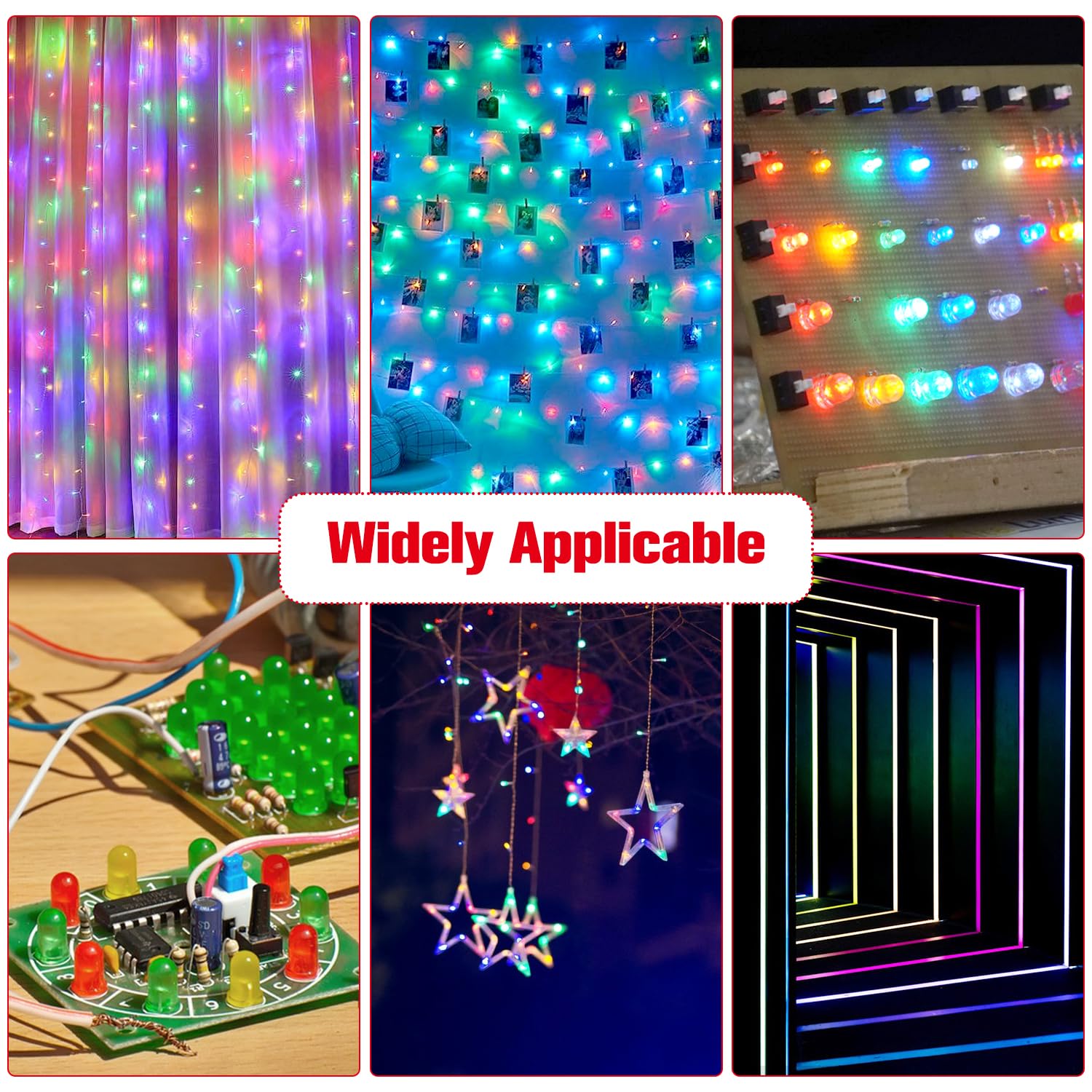 YIXISI 100 Pezzi 5mm LED Diodo Emettitore di Luce Blu, Testa Rotonda 2 Pin