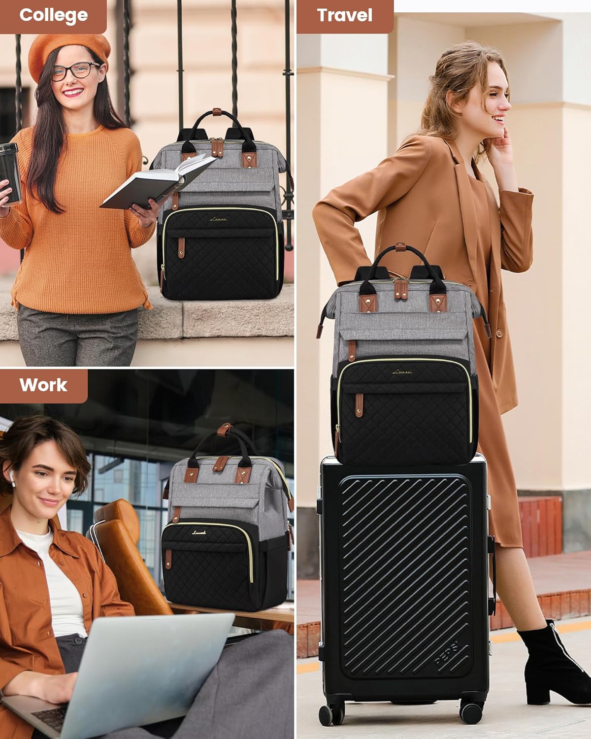 LOVEVOOK Laptop Backpack for Women, 15.6'' Waterproof Nurse Bag Teacher Work Backpack Purse for Women, Travel Computer Backpack for College Office Business Ladies - Image 9