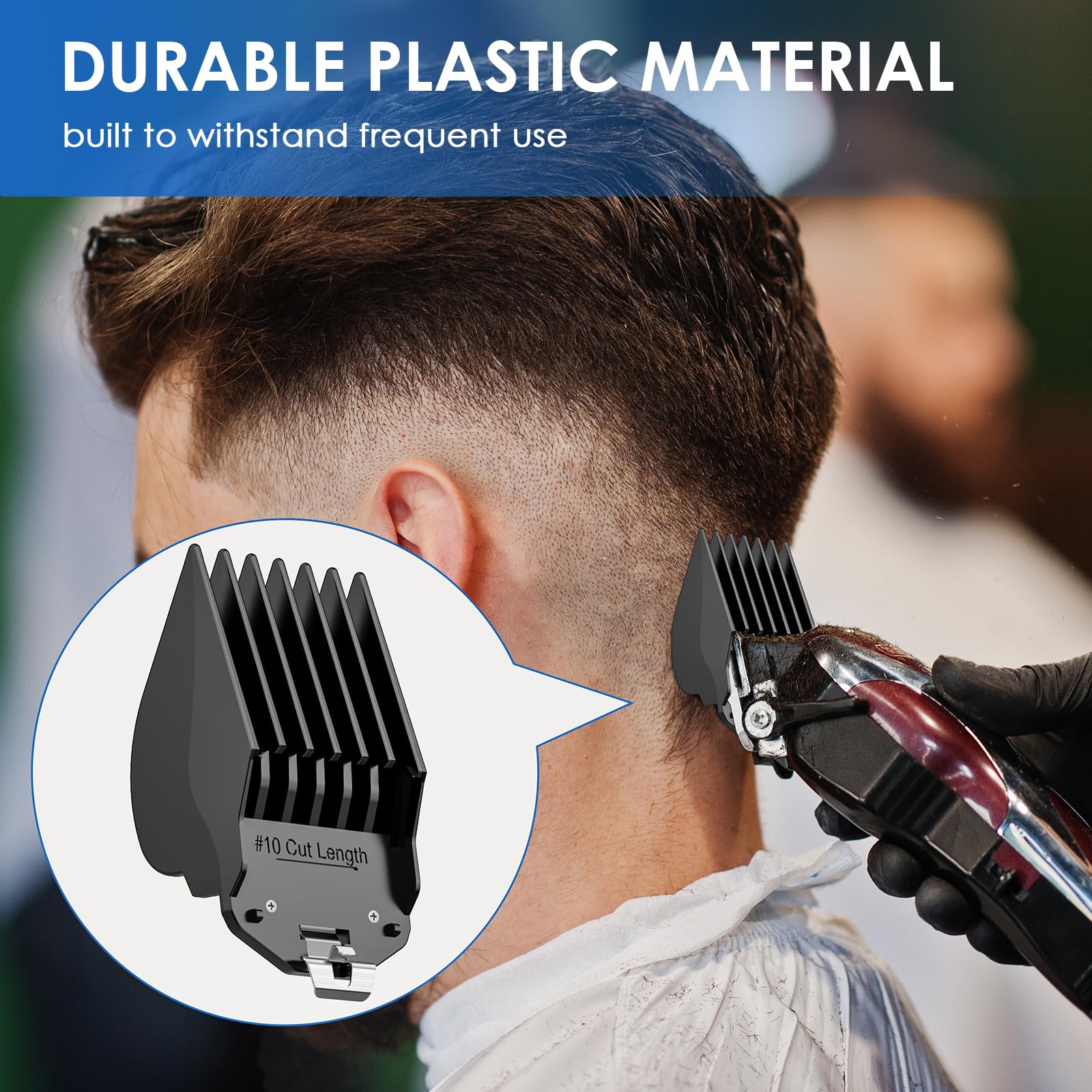 Cabezales de recortadora para Wahl Magic Clip, juego de peine con 6 longitudes de corte 32/38/44/51/57/64 mm, accesorios para cortapelos y maquinilla de afeitar a elegir (10, 12, 14, 16, 18, 20, negro