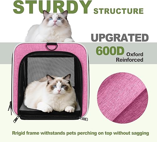 Miniatura 13 de Transportador para gatos de 18 x 11 x 11 pulgadas, bolsa de viaje para mascotas de lados suaves de más de 15 libras, jaula portátil para perros