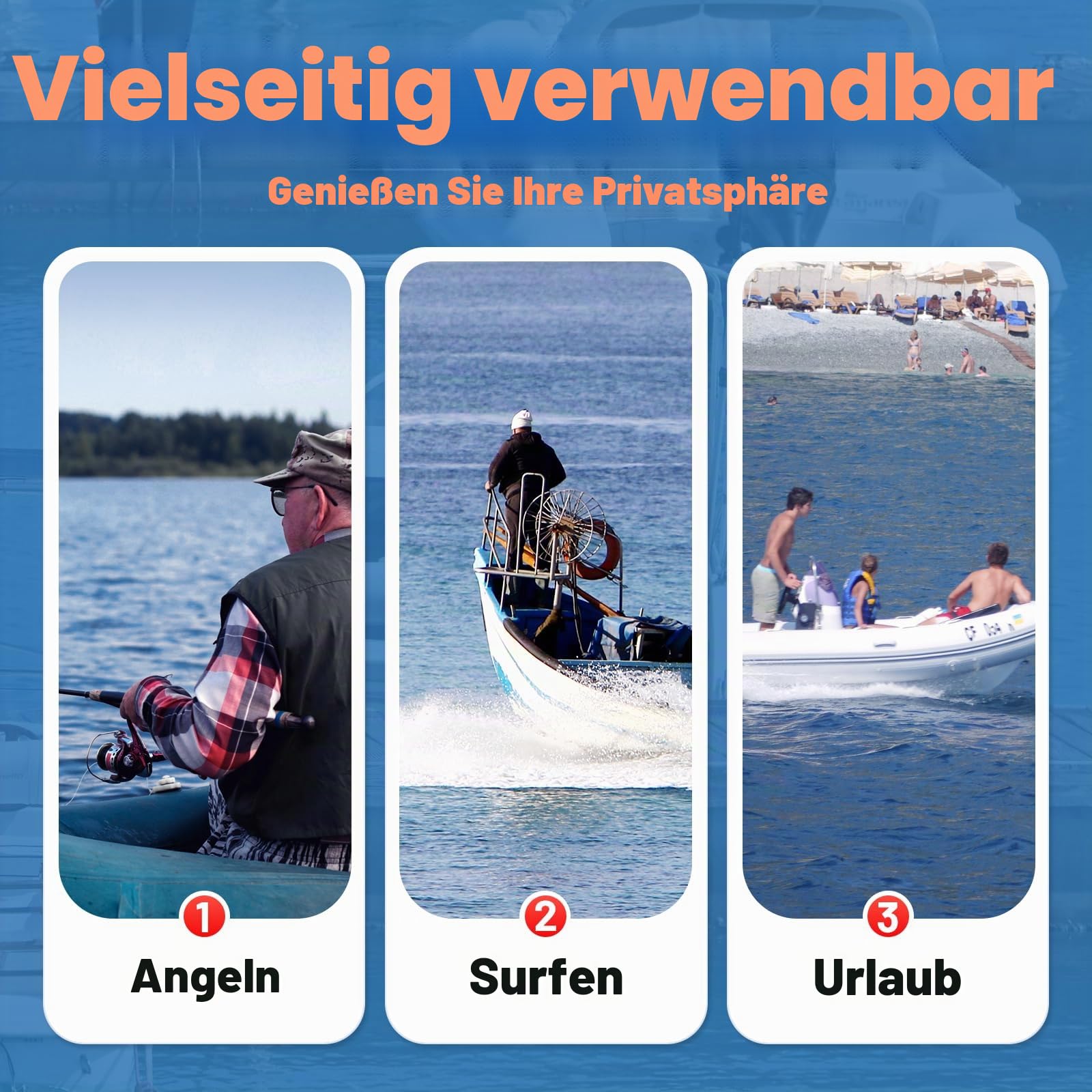 6 PS 2-Takt Außenborder, Benzinmotor mit Wasserkühlung und CDI-Zündung, geeignet für Schlauchboot Fischerboot Segelboot Yacht Angelboot Motorboot Freizeitboot Kajütboot