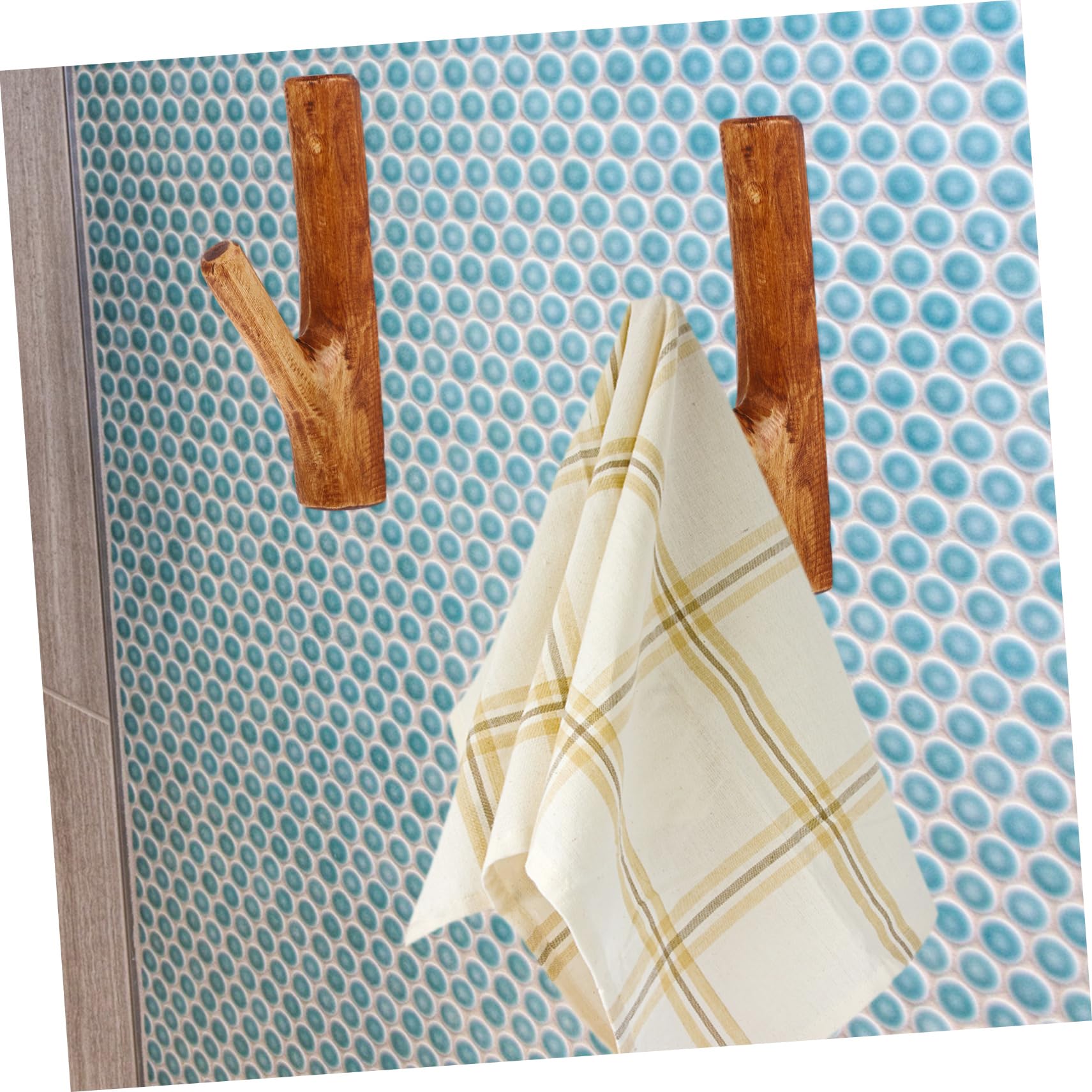 Ciieeo Gancho Adhesivo Resistente de Madera Vintage para Colgar Pared Marrón y Diseño Creativo Adecuado para Cocinas y Hoteles