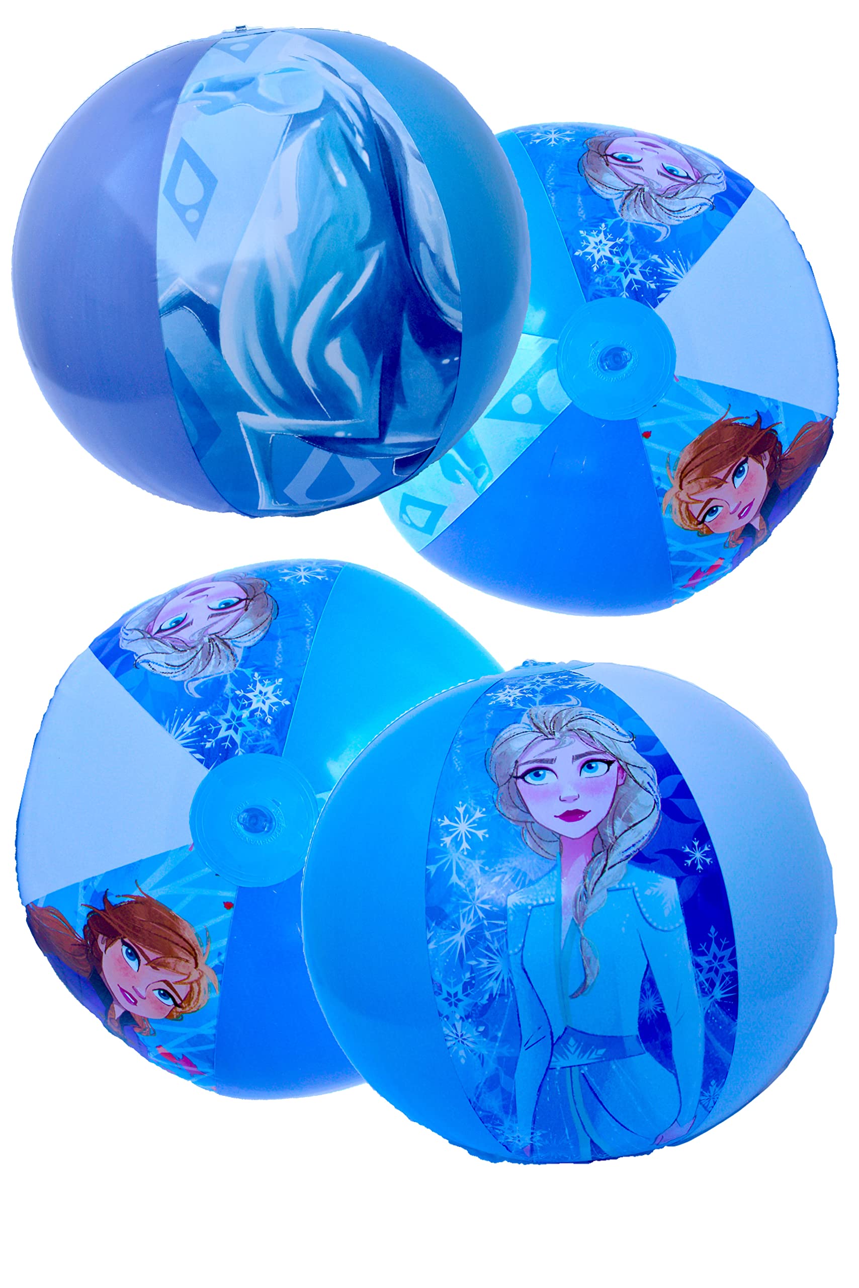 TOY DEALS USA Frzn Anna & Elsa Large Inflatable Beach Balls for Kids -4PACK- Beach Toys for Kids & Toddlers, Pool Games, Pool Toy 3+ (FRZN-4PK)