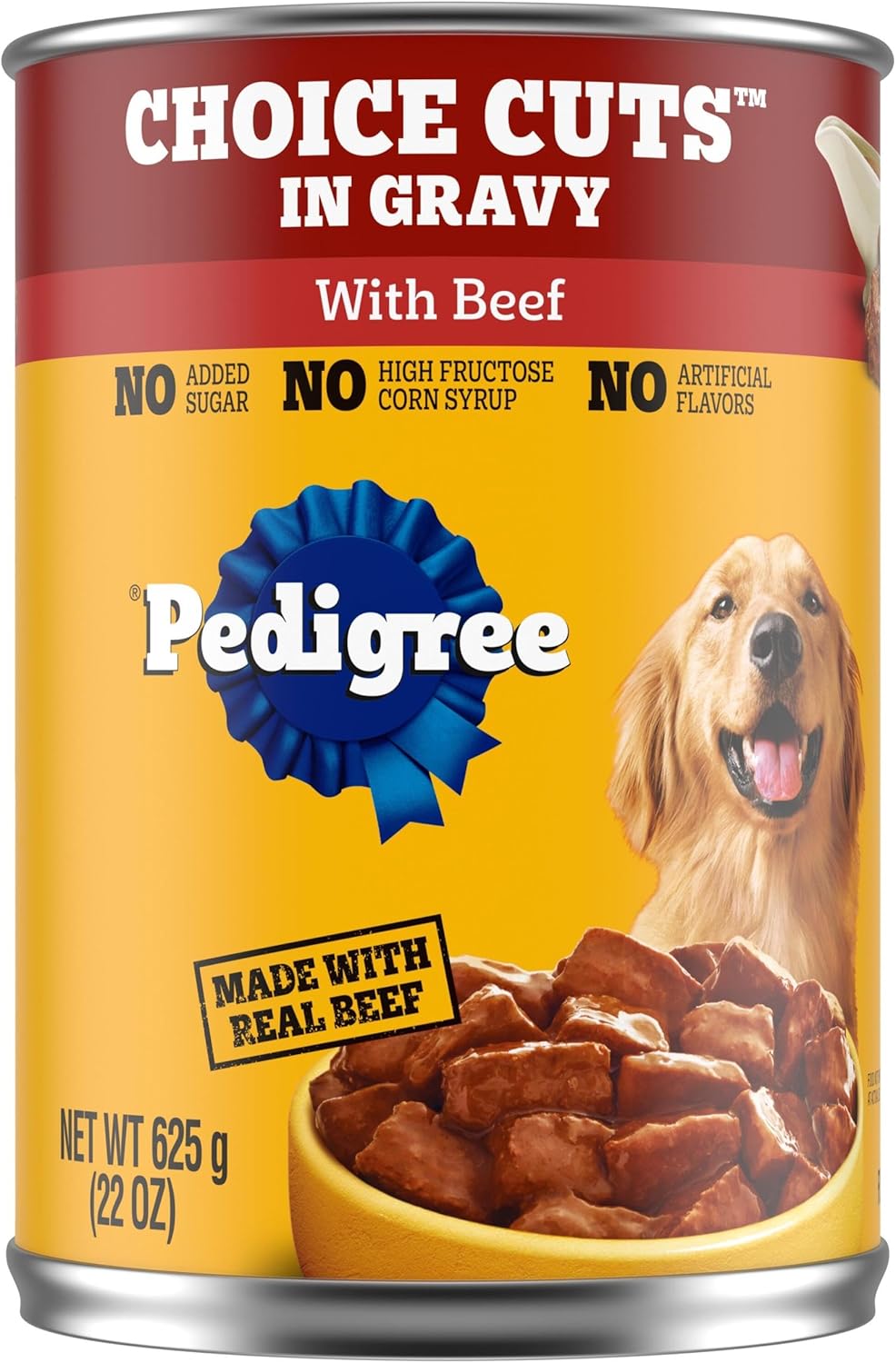 Pedigree Choice Cuts In Gravy Adult Canned Soft Wet Dog Food With Beef, 22 oz. Cans (12 Count, Pack of 1)
