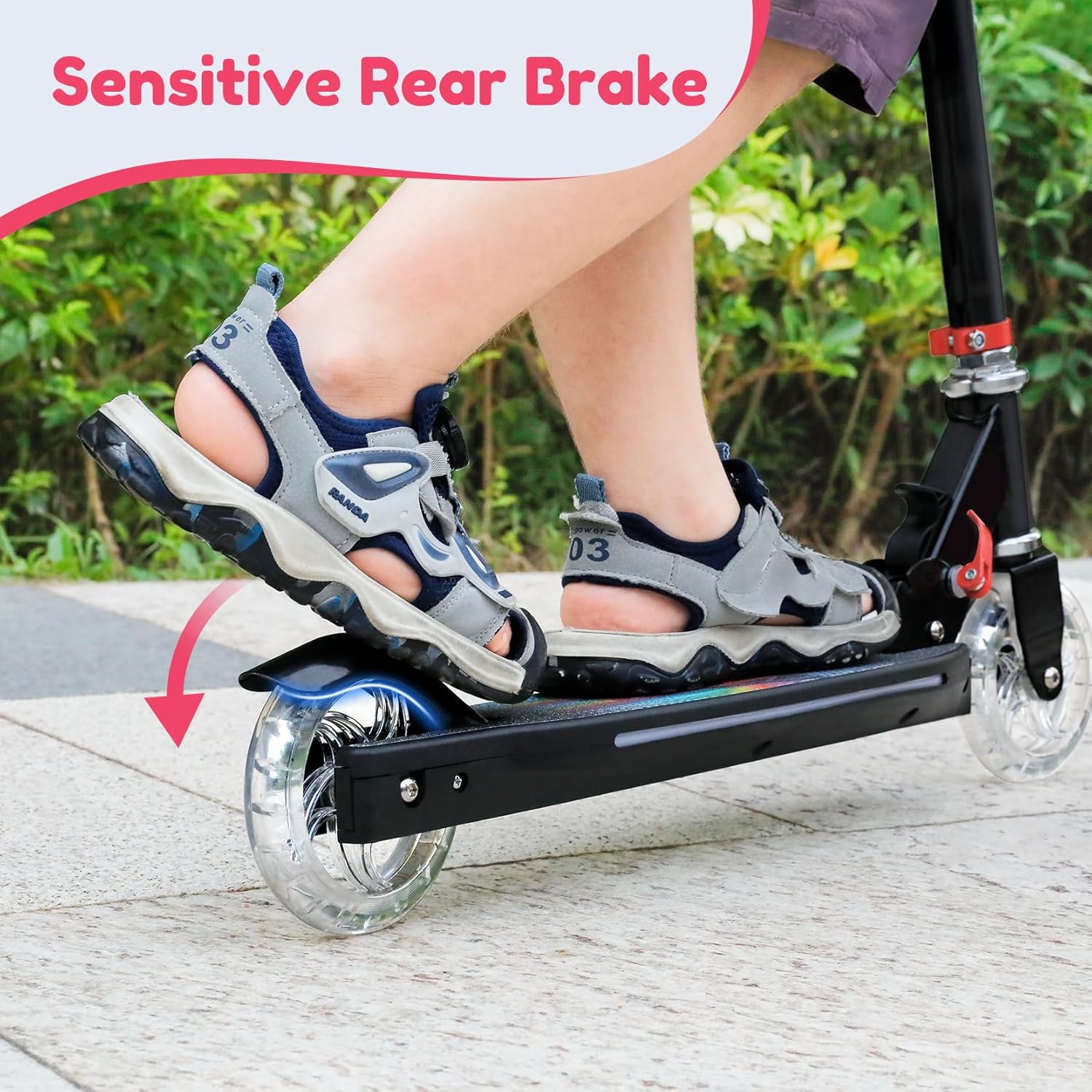 TONBUX Scooters for Kids 5-12, 2 Wheel Scooters with Cool Light Up Stem, Wheels, and Deck, 3 Level Adjustable Height Kick Scooter, Foldable and Lightweight Scooter for Kids 8-12 - Image 5