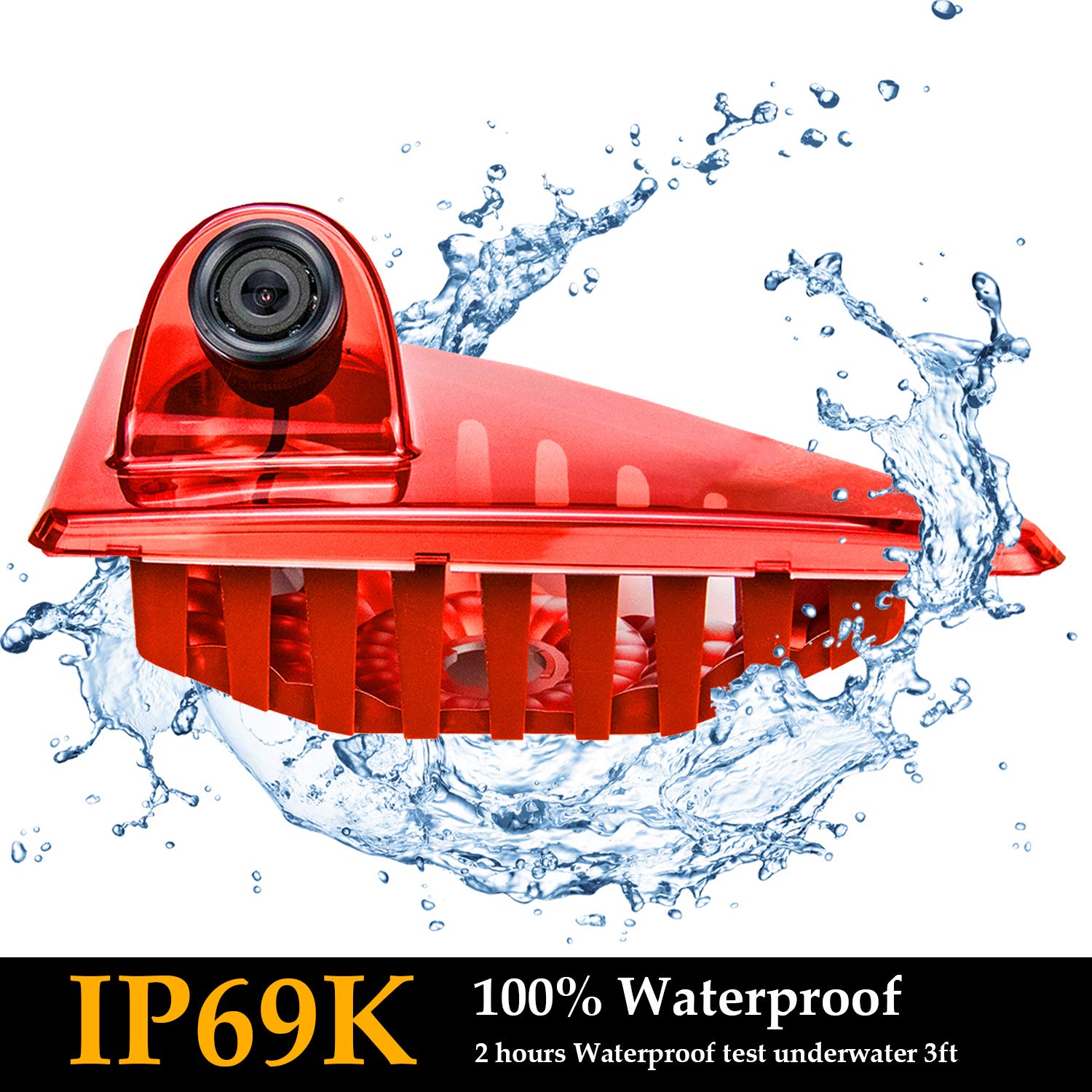 Telecamera Posteriore Per Nissan NV400, Opel Movano E Renault Master 2010-2016 – Luce Stop Integrata, IR Notturna, IP67, Angolo 140°